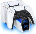 OIVO Chargeur Manette PS5, 2H Rapide Chargeur ps5 avec 2 Types de Câble pour Manette PS5, Station de Chargement Compatible avec Manettes DualSense PlayStation 5