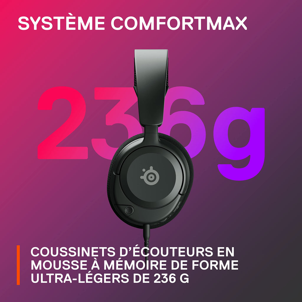 SteelSeries Arctis Nova 1 – Casque Gaming Multi-Plateforme | Son Spatial 360° | Micro Antibruit