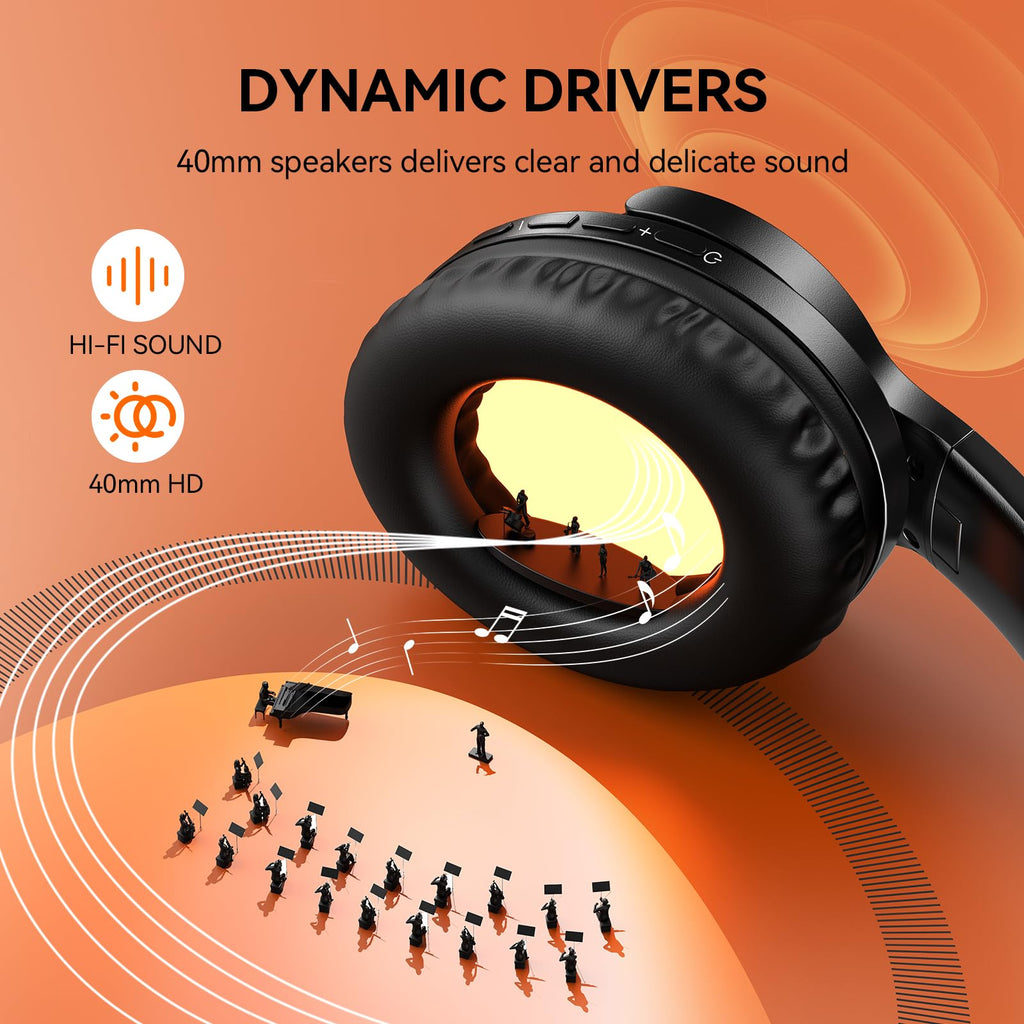 TECKNET Casque Bluetooth 6.0 sans Fil avec Micro ENC Anti-Bruit – 40h Autonomie, Adaptateur USB-A, Double Connexion – PC, Télétravail, Visioconférence