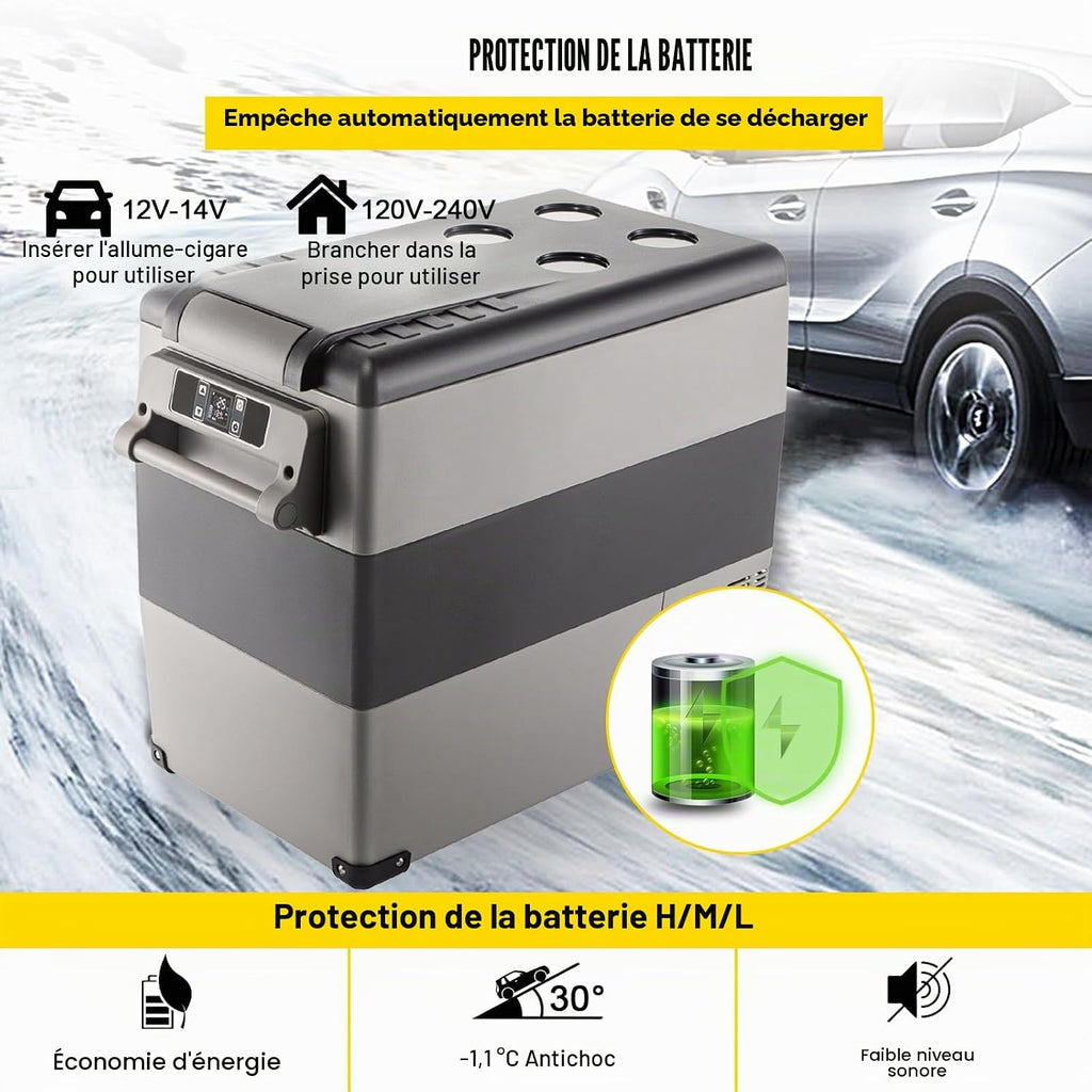 VEVOR Glacière Électrique Voiture, 45 L, Réfrigérateur Portable à Compression, 60 W, Mini Frigo, 69,3x34,5x45,6 cm, Glacière Électrique, Mini Congélateur Compresseur pour Maison/Voiture/Camping