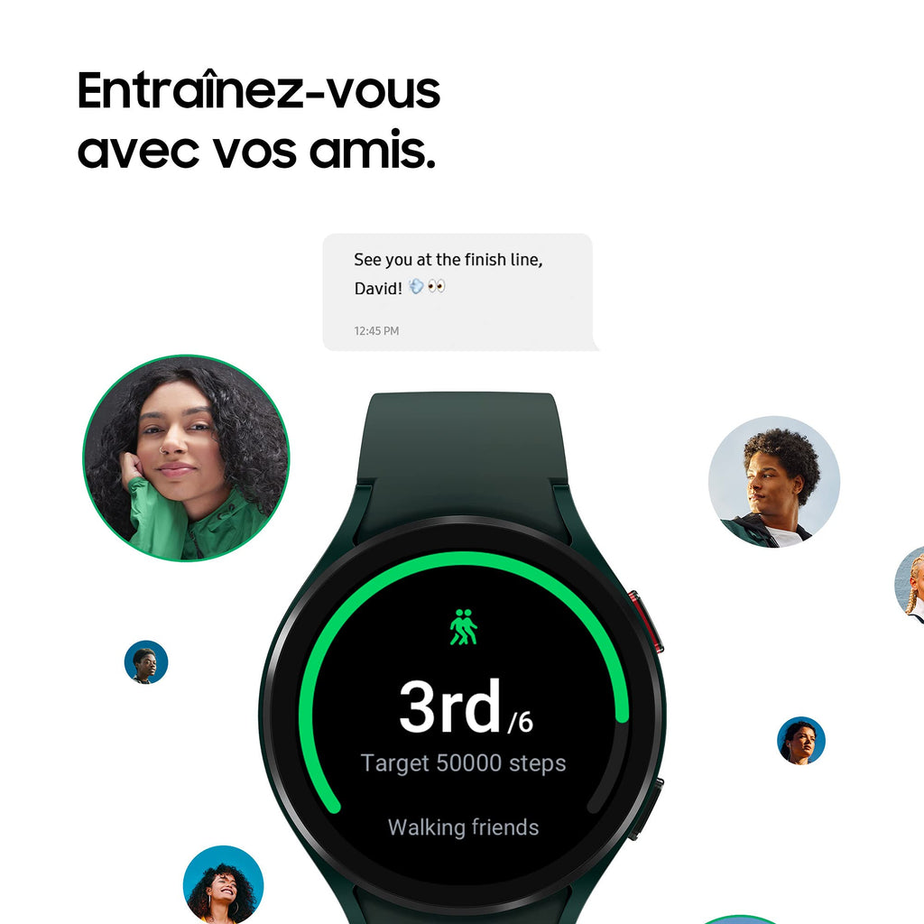 Samsung Galaxy Watch4 Bluetooth, 40 mm, or rose - Montre connectée intelligente, surveillance de la santé, bien-être, sport, IMC, ECG, batterie longue durée – Version FR