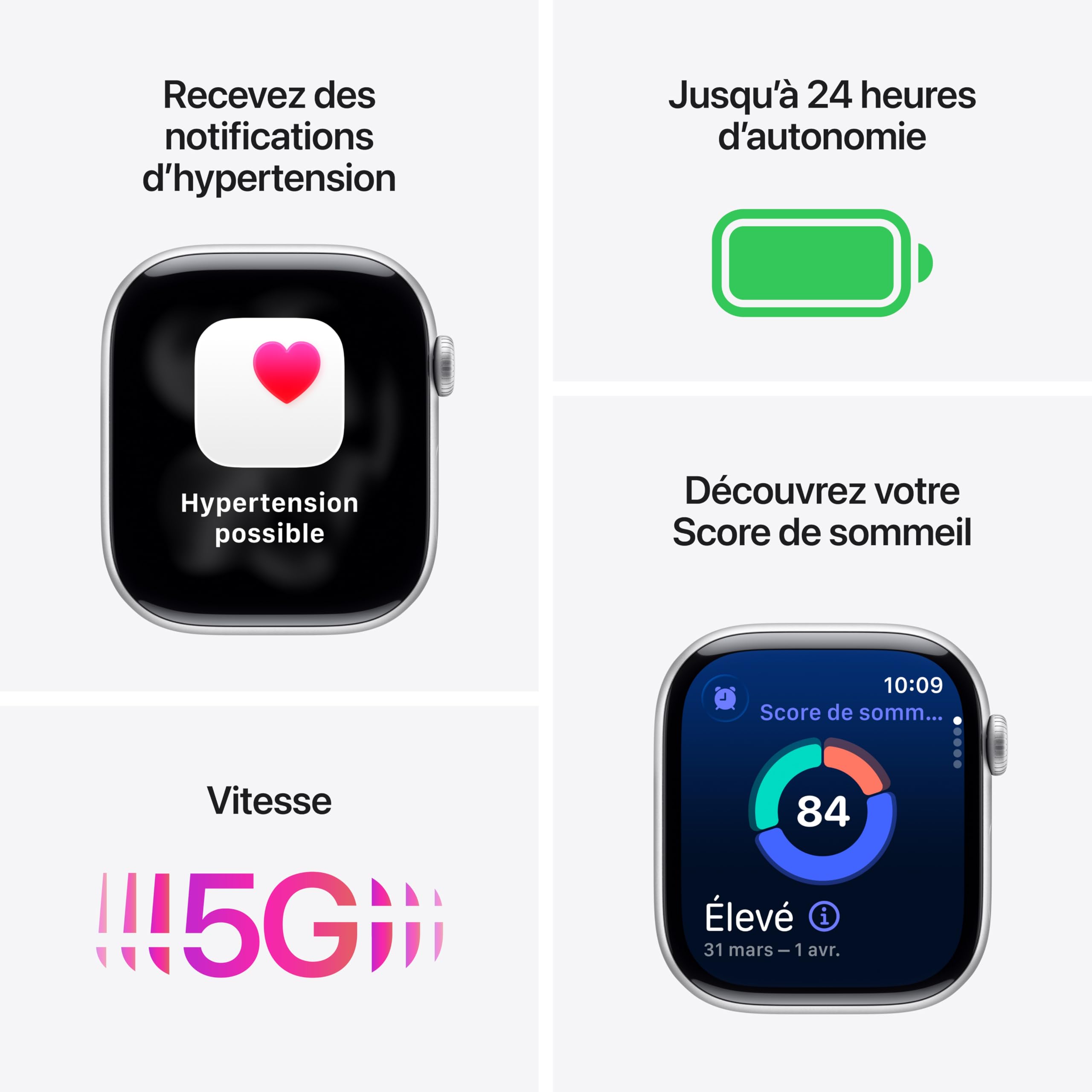 Apple Watch Series 11 GPS + Cellular 46 mm – Boîtier Gris sidéral, Bracelet Sport Noir
