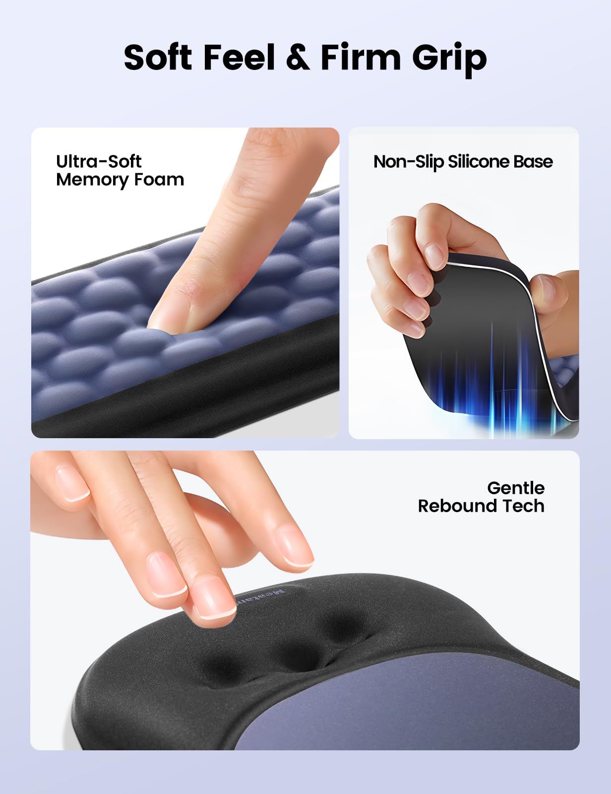 Meatanty Tapis de Souris Ergonomique avec Repose-Poignet en Mousse Mémoire – Antidérapant, Gaming & Bureau