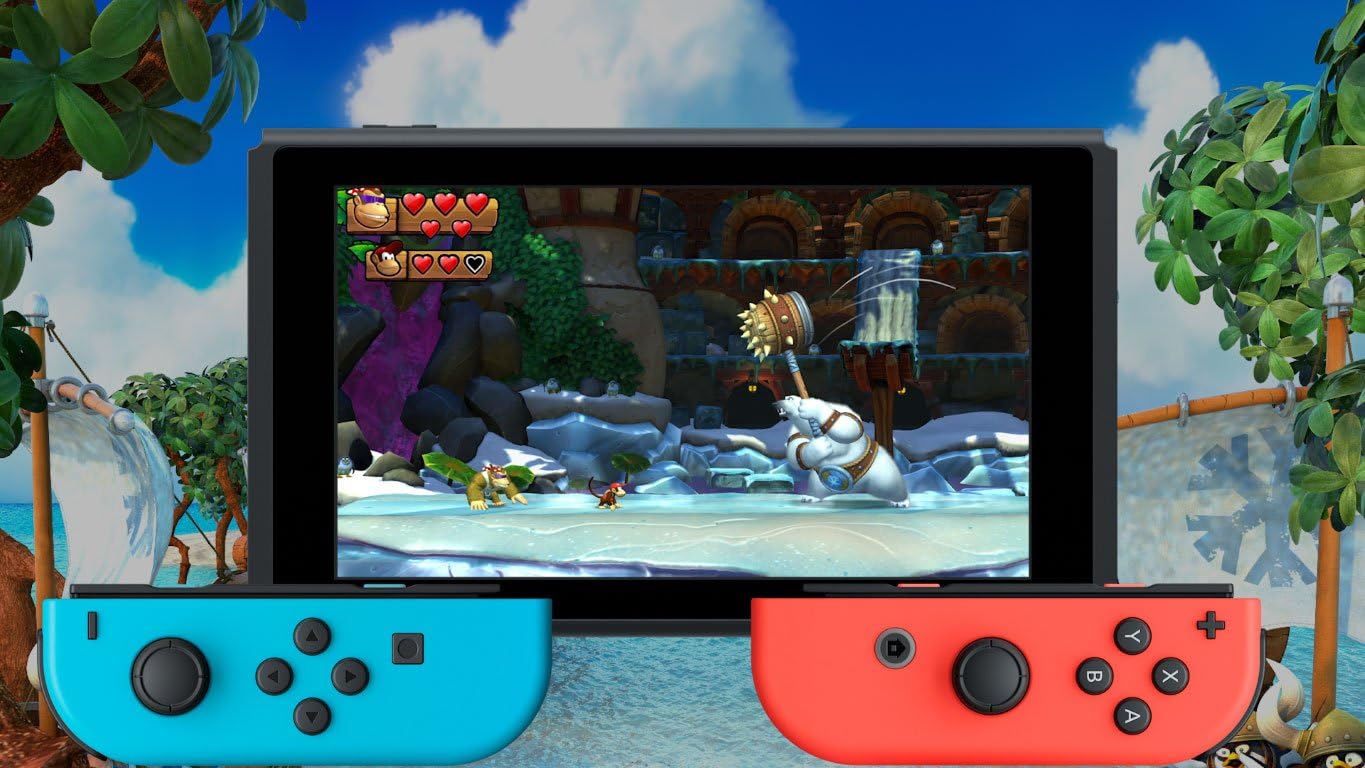 Nintendo Switch Rouge/Bleu Néon 32 Go – Pack Mario Kart 8 Deluxe + Donkey Kong Tropical Freeze