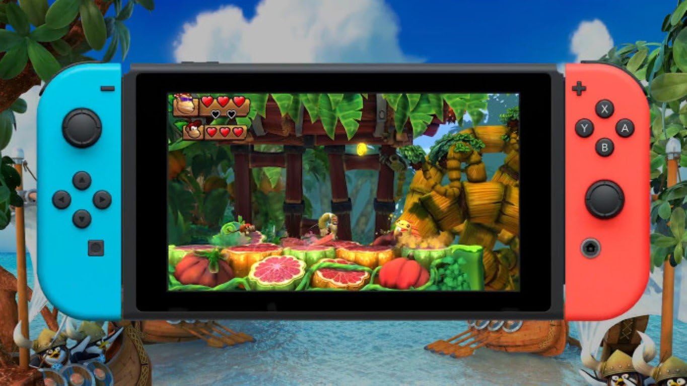 Nintendo Switch Rouge/Bleu Néon 32 Go – Pack Mario Kart 8 Deluxe + Donkey Kong Tropical Freeze