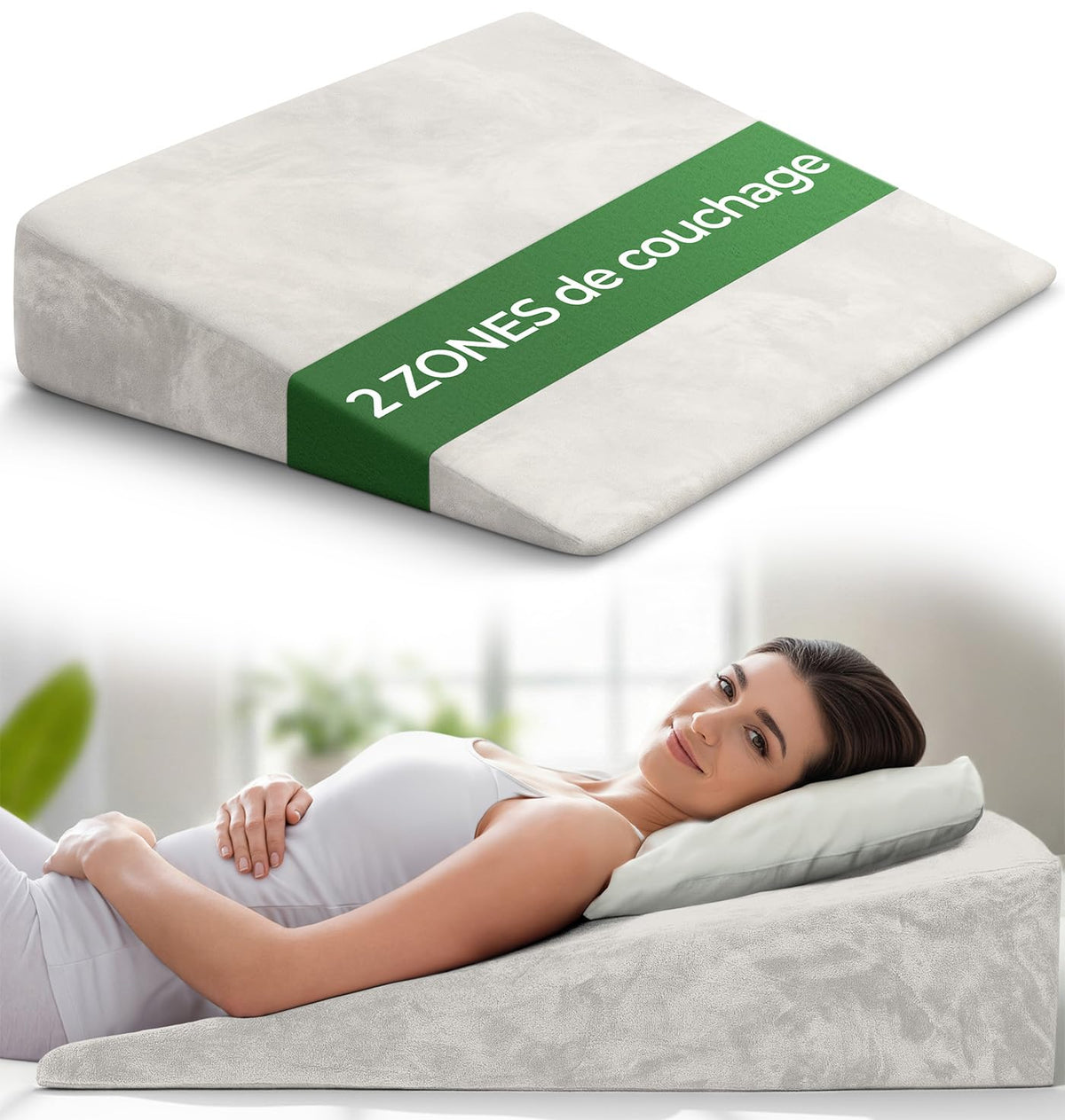 Well B4 Coussin cale pour lit et canapé, cale de Matelas, Reflux [avec 2 Zones de Couchage], de Lecture pour rehausser Le Sommeil comme tête, rehausseur de lit, de Soutien