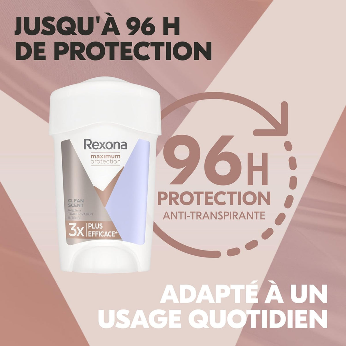 Rexona Maximum Protection Déodorant Femme Stick Clean Scent 45ml – Anti-Transpirant 96h