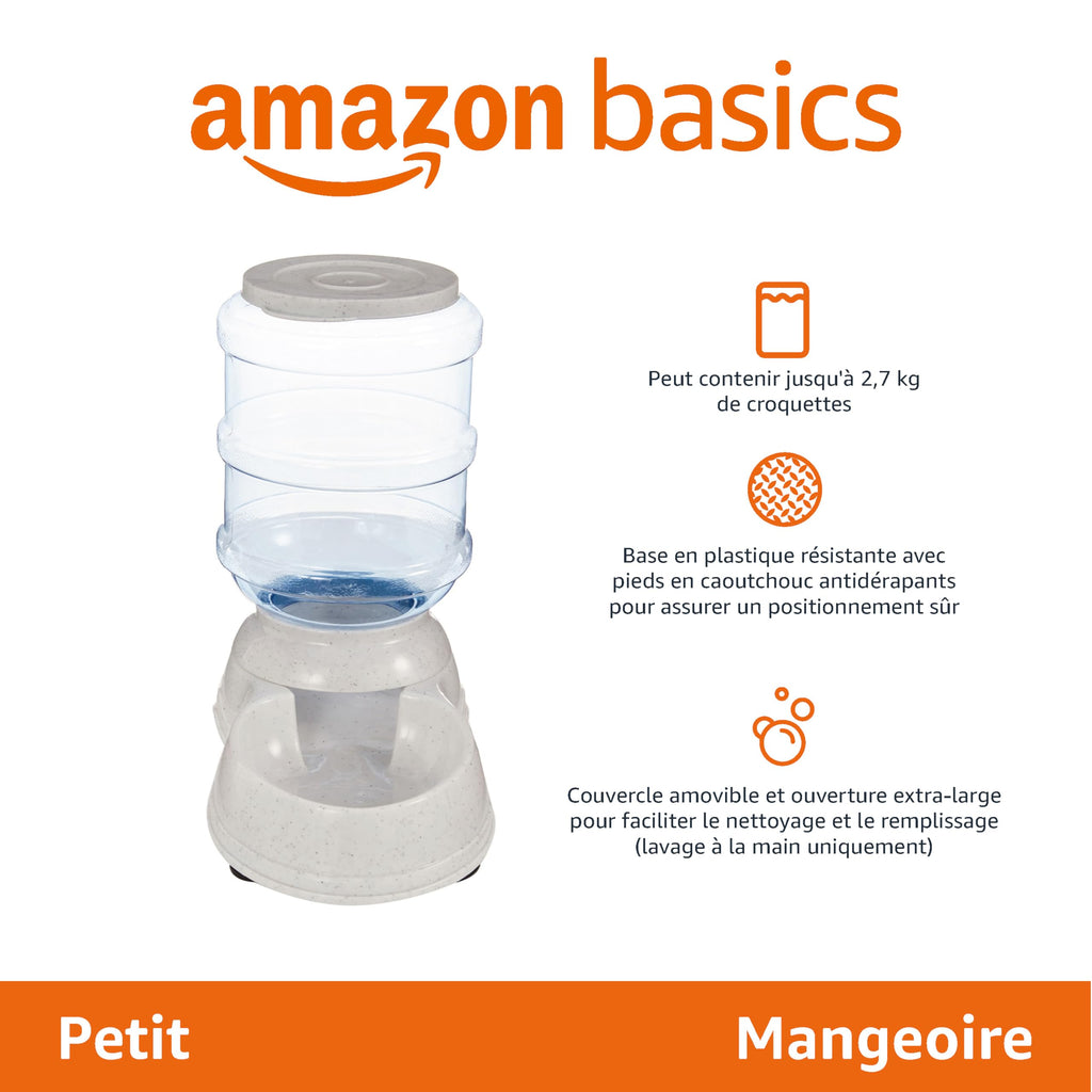 Amazon Basics Distributeur d'eau 1 gallons pour Chiens et chats, 3.8 litres, Petite taille, Transparent