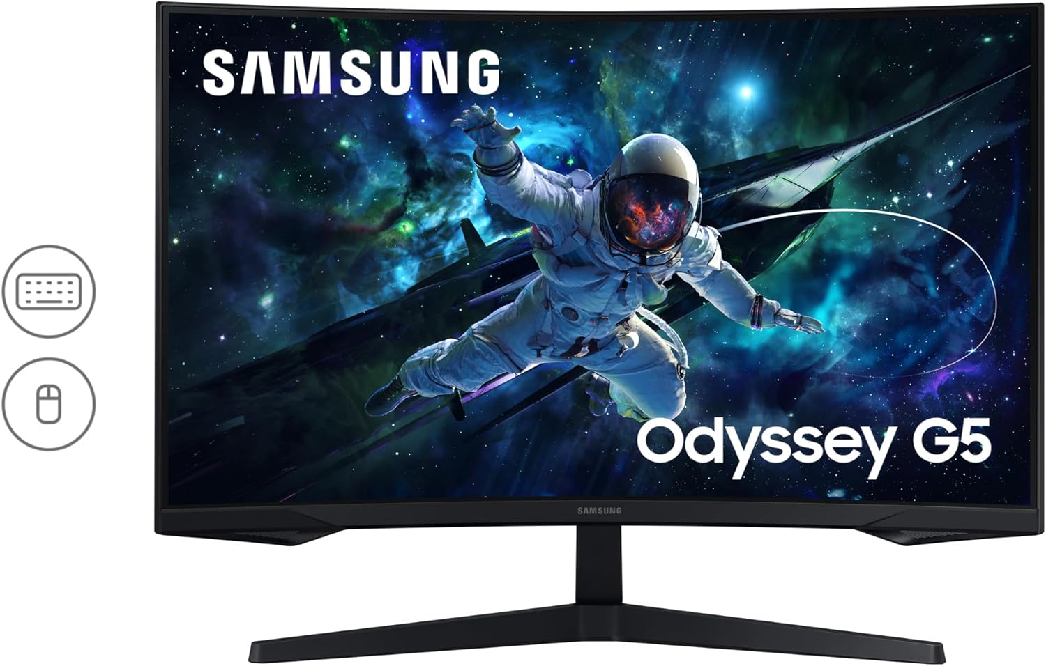 Samsung Odyssey G55C 32'' – Moniteur Gaming QHD 2560x1440, 165Hz, 1ms, Dalle VA Incurvée 1000R, HDR10, AMD FreeSync, DisplayPort & HDMI