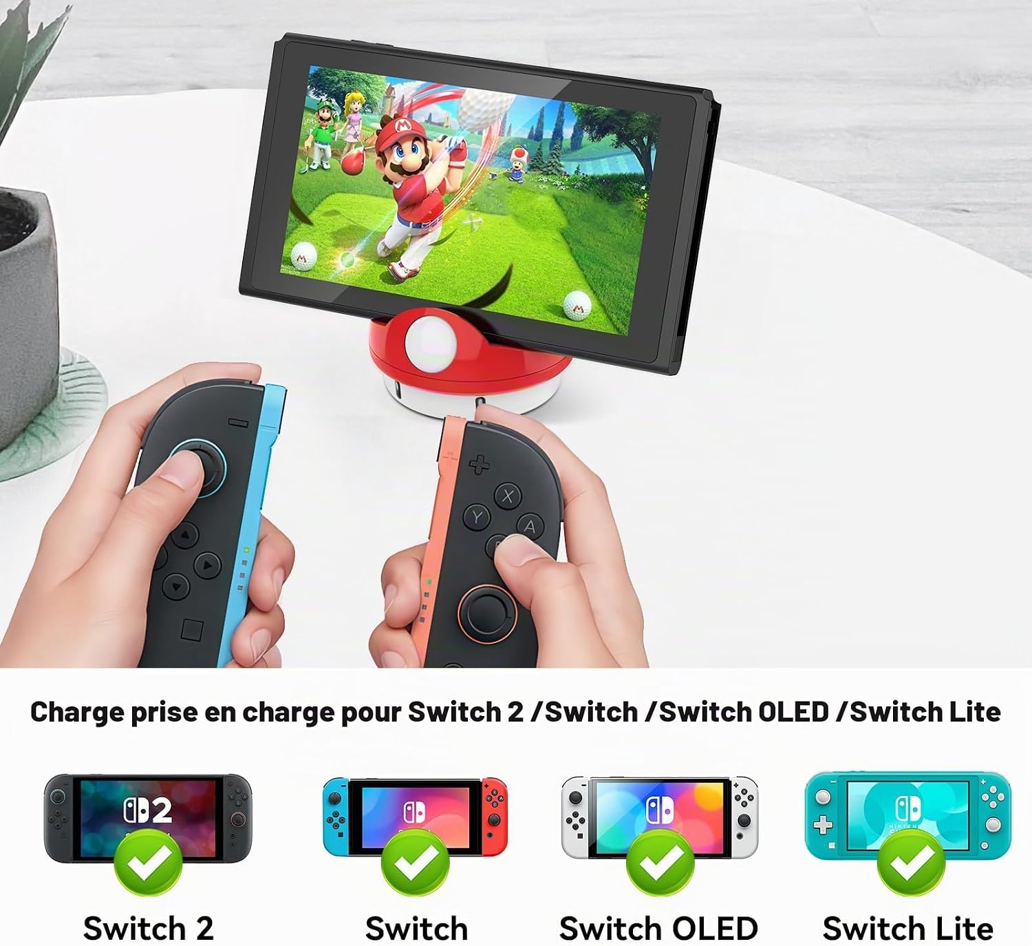 HEIYING Station d'accueil pour Nintendo Switch 2/Lite/OLED, Support d'accueil Portative avec Port de Type C pour Charger la Console