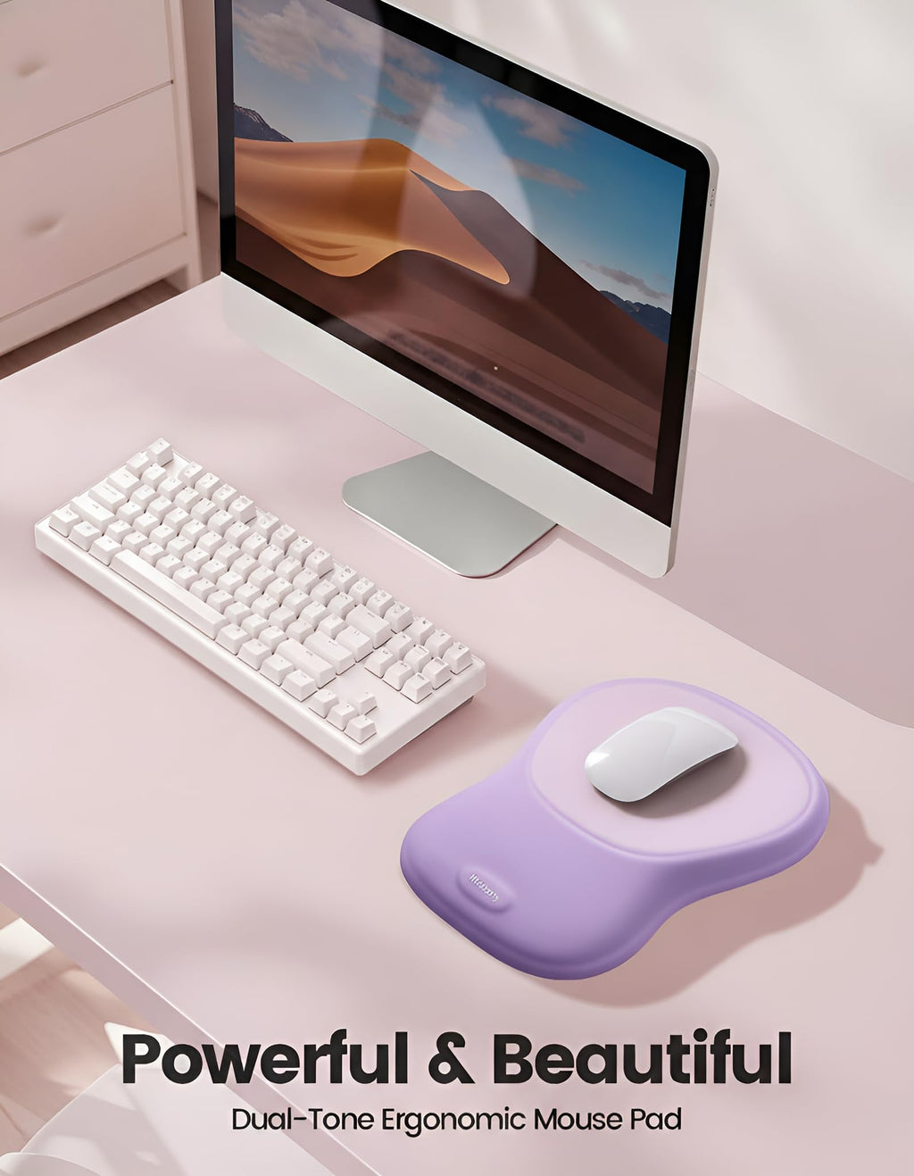 Meatanty Tapis de Souris Ergonomique avec Repose-Poignet en Mousse Mémoire – Antidérapant, Gaming & Bureau