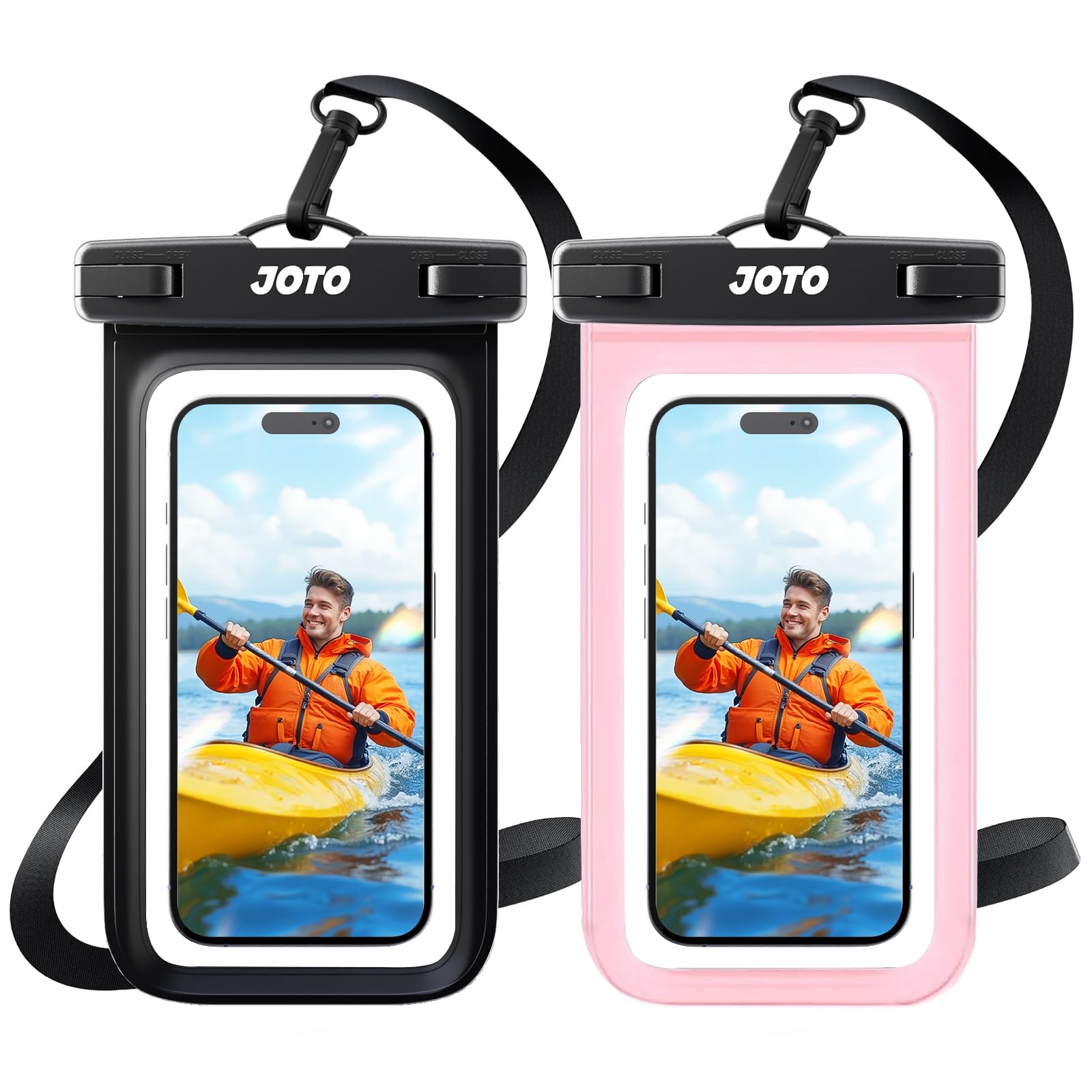 JOTO Pochette Étanche Smartphone IPX8 – Lot de 2, Compatible iPhone 17 à 11, Samsung Galaxy, Redmi, jusqu'à 7 Pouces
