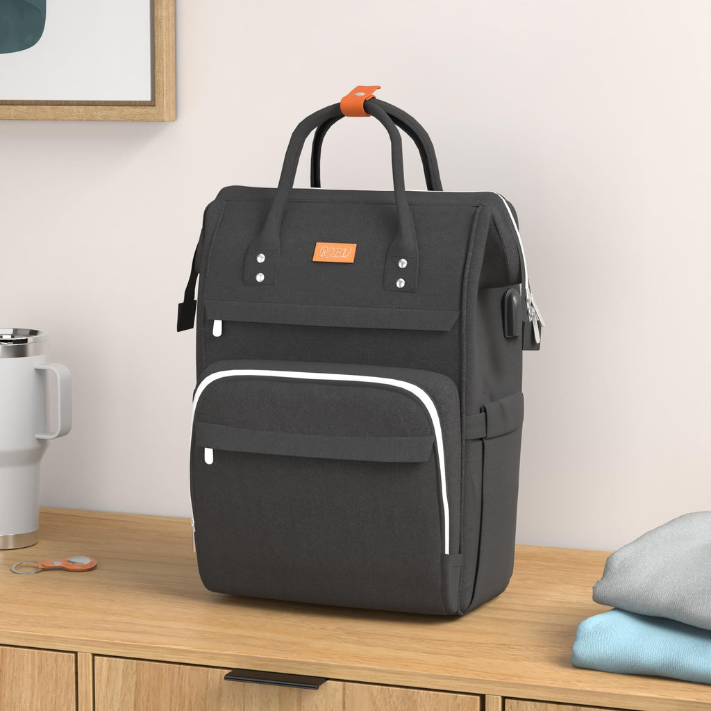 Sac à Dos Femme – Ordinateur Portable 15,6" & 17,3", Port USB, Poche RFID, Grande Capacité – École, Travail, Voyage