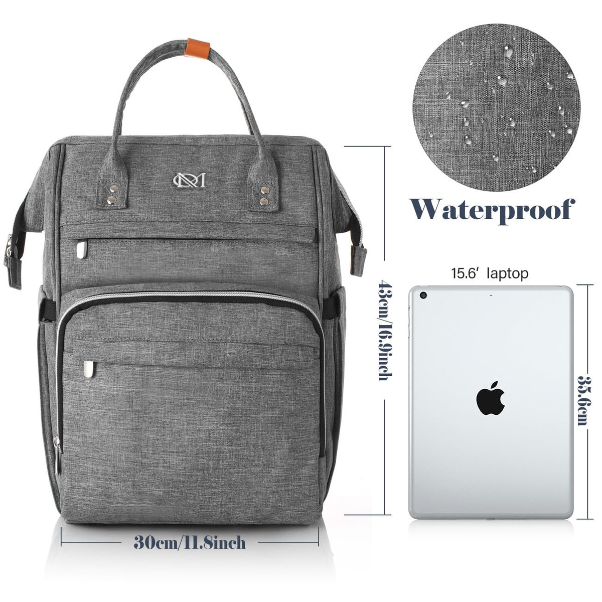Sac à Dos Femme – Ordinateur Portable 15,6" & 17,3", Port USB, Poche RFID, Grande Capacité – École, Travail, Voyage