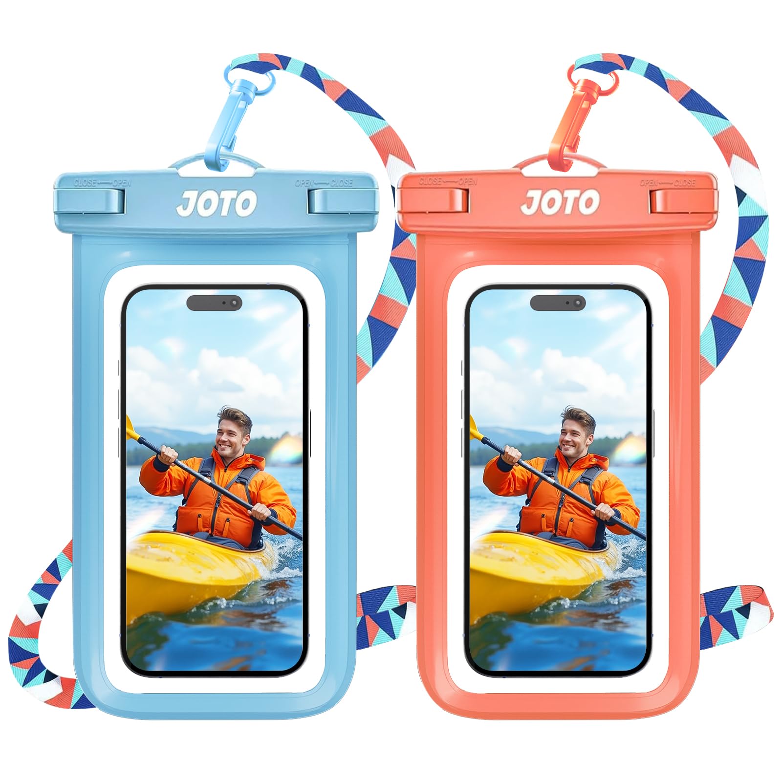 JOTO Pochette Étanche Smartphone IPX8 – Lot de 2, Compatible iPhone 17 à 11, Samsung Galaxy, Redmi, jusqu'à 7 Pouces