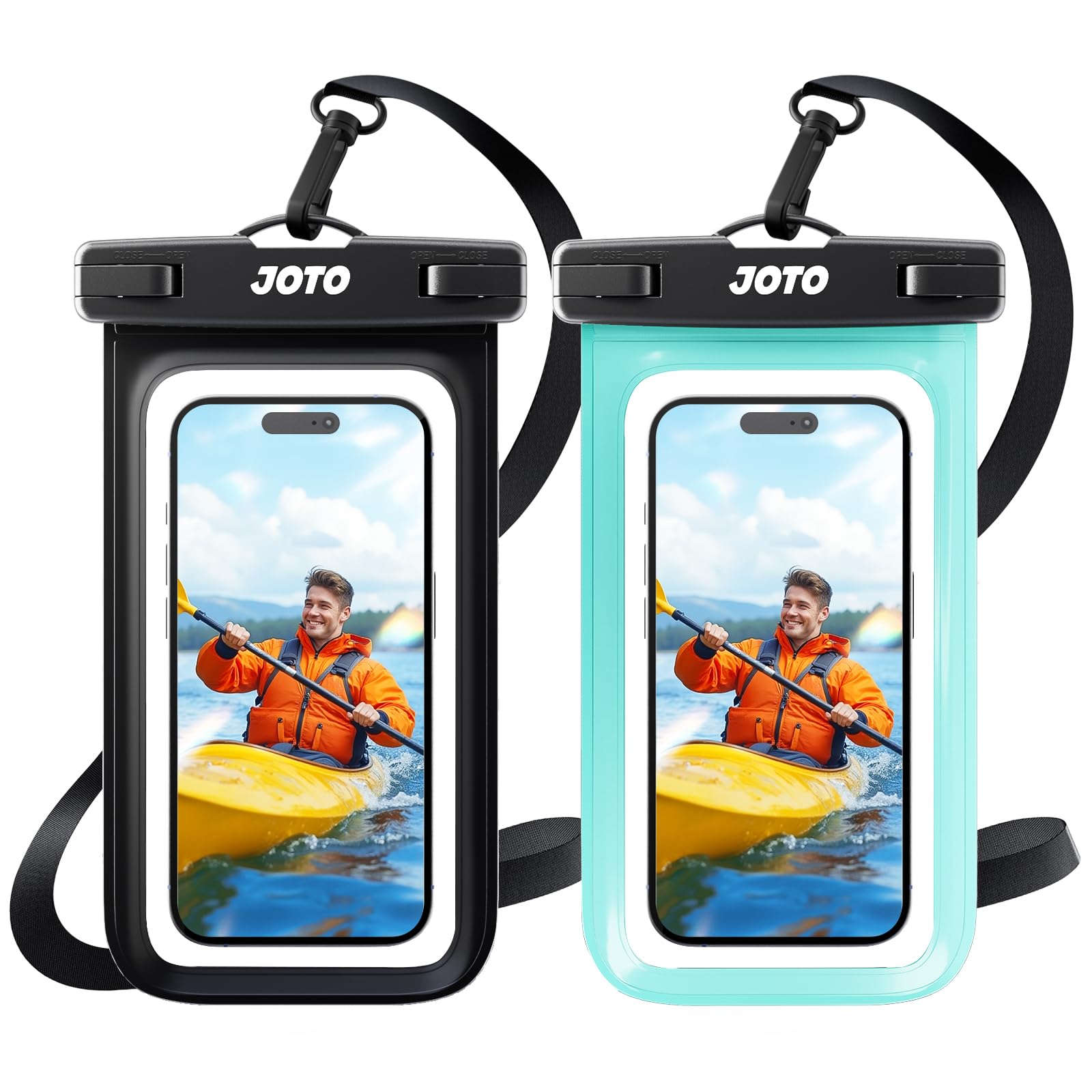 JOTO Pochette Étanche Smartphone IPX8 – Lot de 2, Compatible iPhone 17 à 11, Samsung Galaxy, Redmi, jusqu'à 7 Pouces