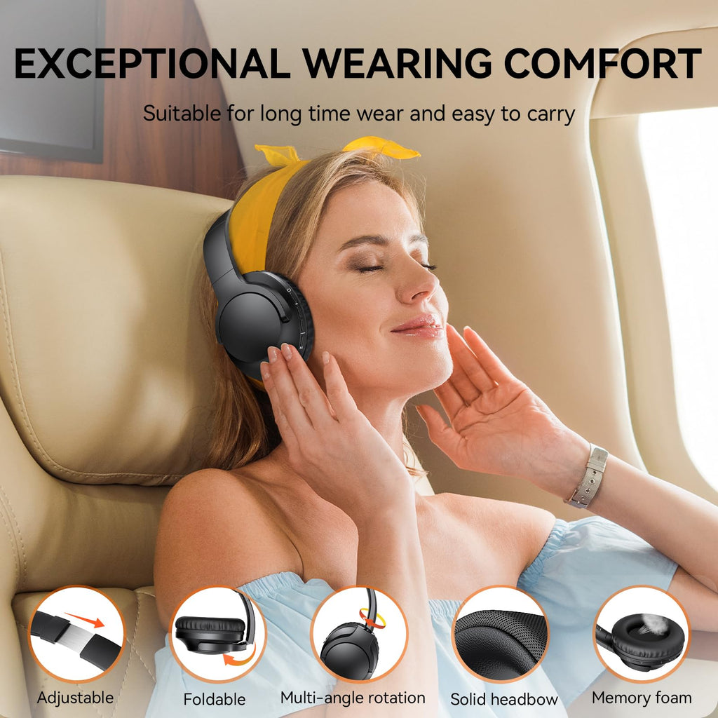 TECKNET Casque Bluetooth 6.0 sans Fil avec Micro ENC Anti-Bruit – 40h Autonomie, Adaptateur USB-A, Double Connexion – PC, Télétravail, Visioconférence
