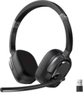 TECKNET Casque Bluetooth 6.0 sans Fil avec Micro ENC Anti-Bruit – 40h Autonomie, Adaptateur USB-A, Double Connexion – PC, Télétravail, Visioconférence