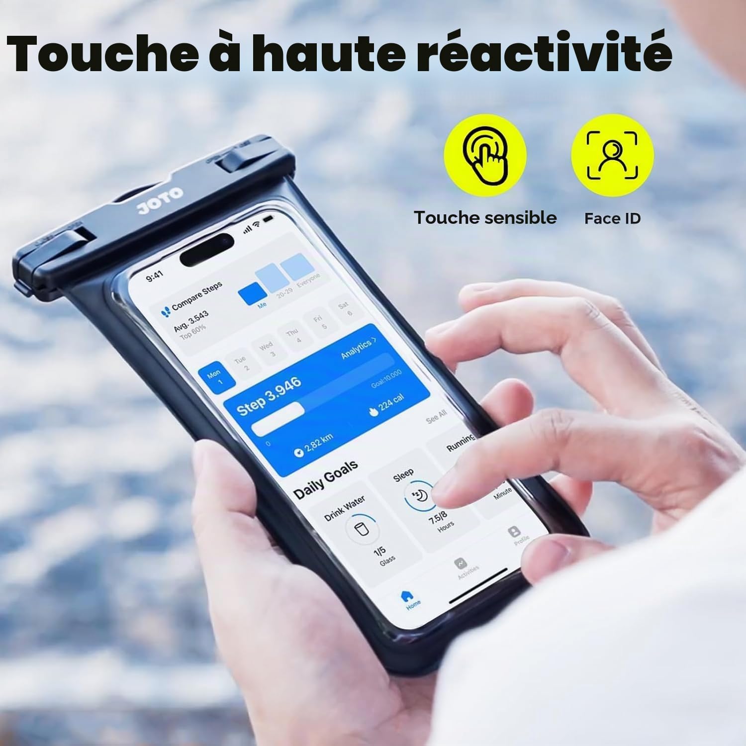 JOTO Pochette Étanche Smartphone IPX8 – Lot de 2, Compatible iPhone 17 à 11, Samsung Galaxy, Redmi, jusqu'à 7 Pouces
