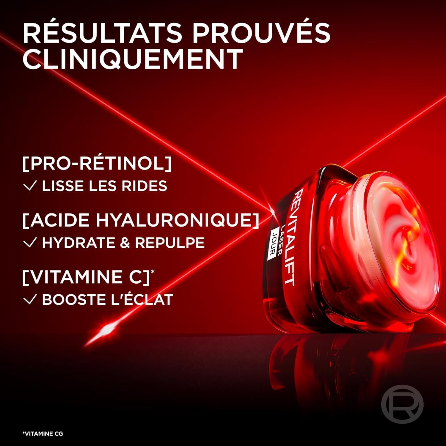 L'Oréal Paris Revitalift Laser X3 - Crème de Jour Anti-Âge FPS 25 - Acide Hyaluronique, Pro-Rétinol & Vitamine C - 50ml