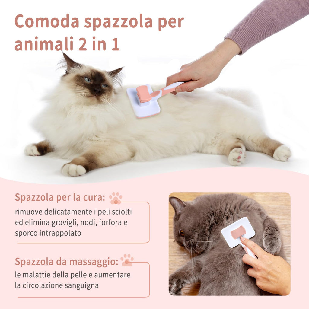 Brosse Autonettoyante Vinabo Chien & Chat – Poils Longs & Courts, Démêlané Doux