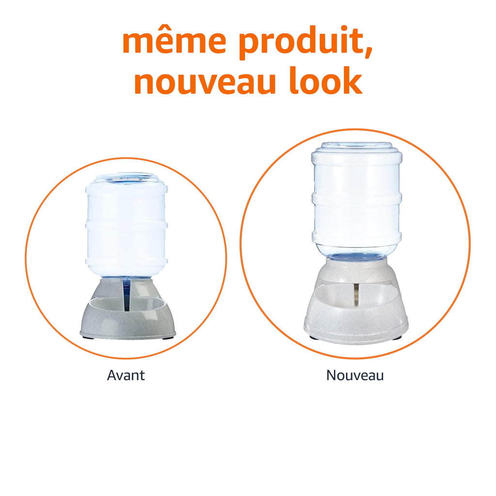 Amazon Basics Distributeur d'eau 1 gallons pour Chiens et chats, 3.8 litres, Petite taille, Transparent