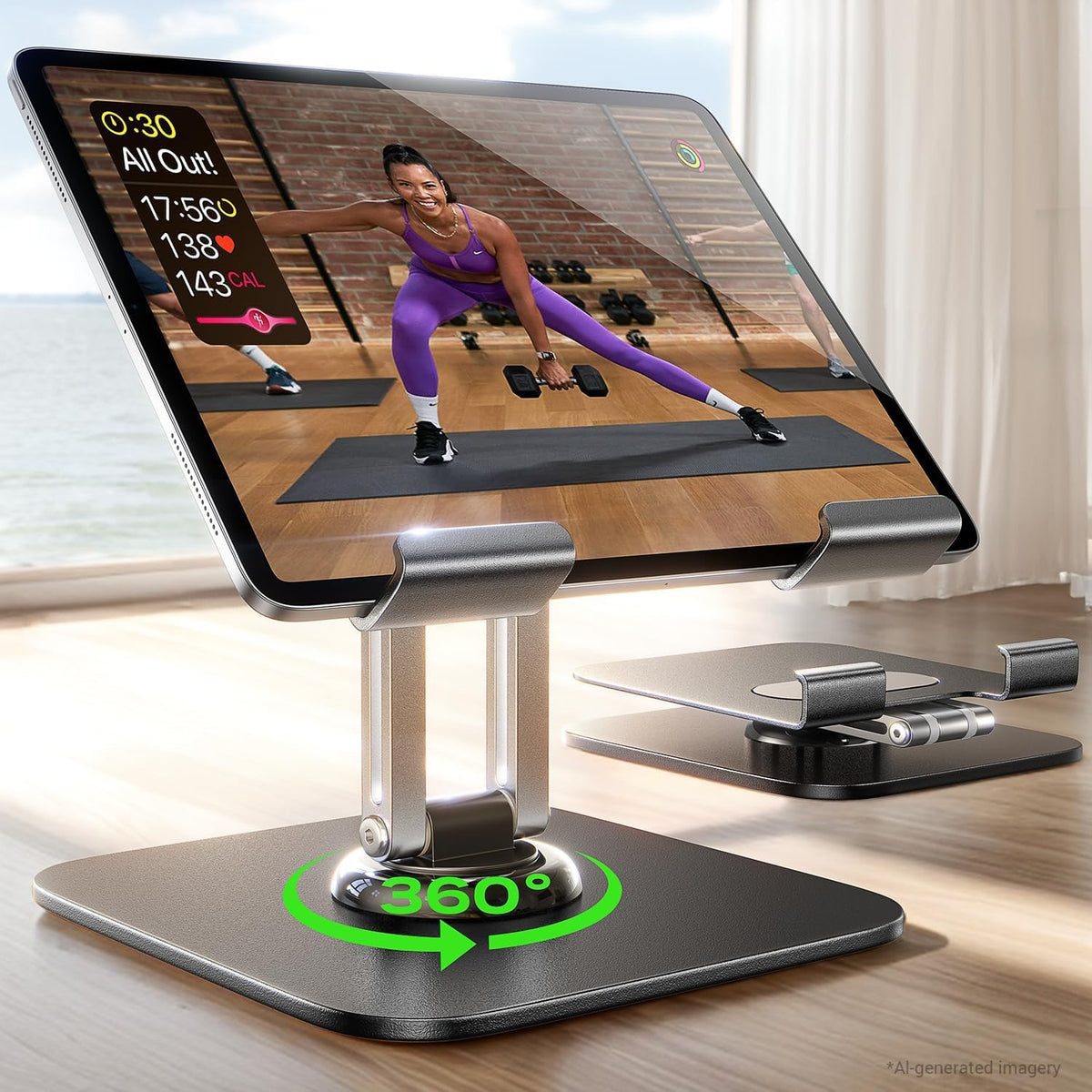 LISEN Support Tablette Bureau – Aluminium Réglable, Pliable, Compatible iPad Pro, Kindle, Samsung Tab 4,7"-13"