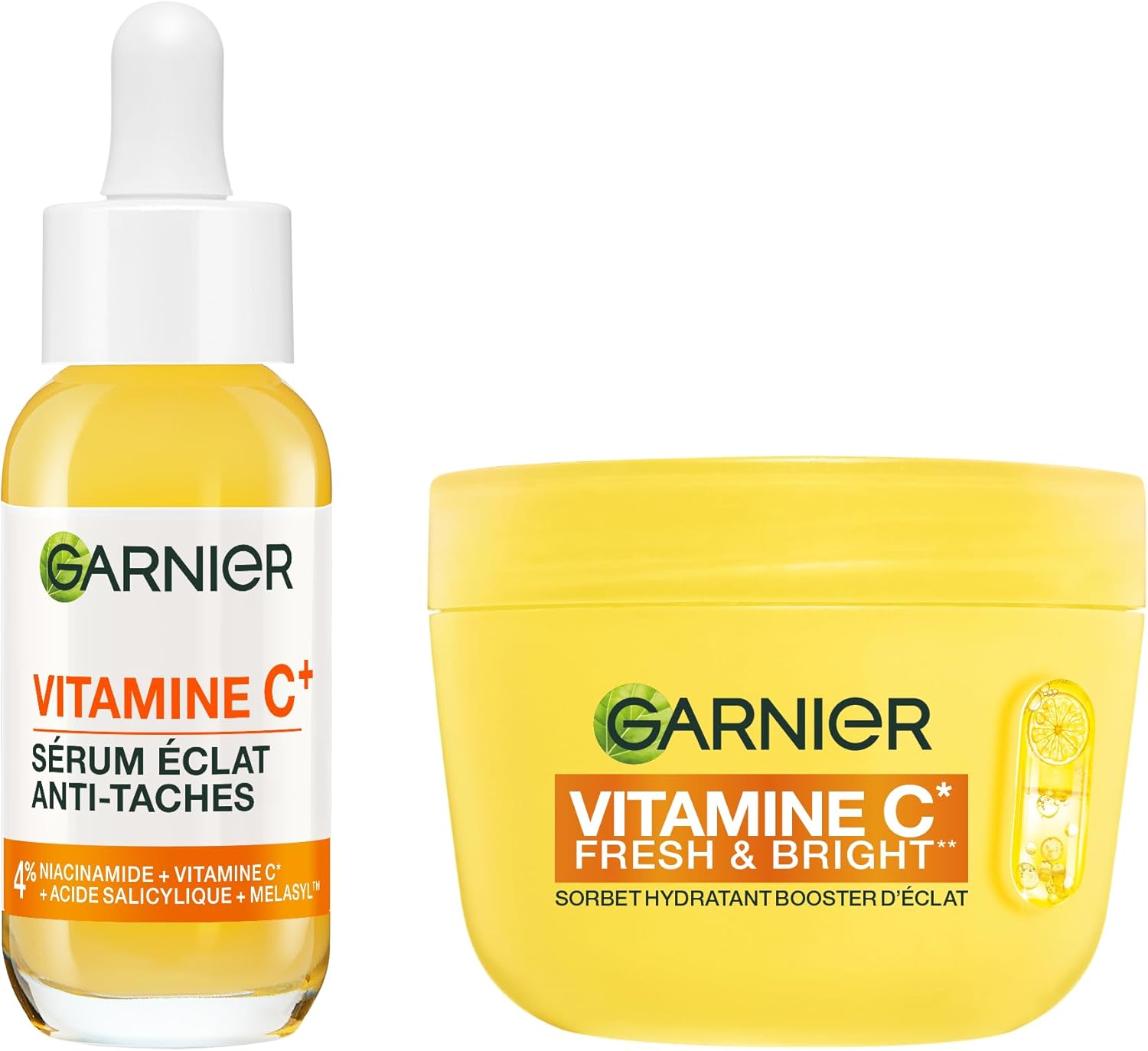 GARNIER SkinActive Vitamine C - Coffret Crème Sorbet Hydratante Fresh & Bright 85ml + Sérum Jour 30ml