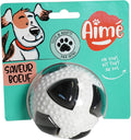 Aimé - Balle pour Chien 5 en 1 Saveur Bœuf - Jouet Interactif/Éducatif pour Développer et Stimuler les 5 Sens - Résistant Toutes Races et Tous Âges - Balle 6 cm
