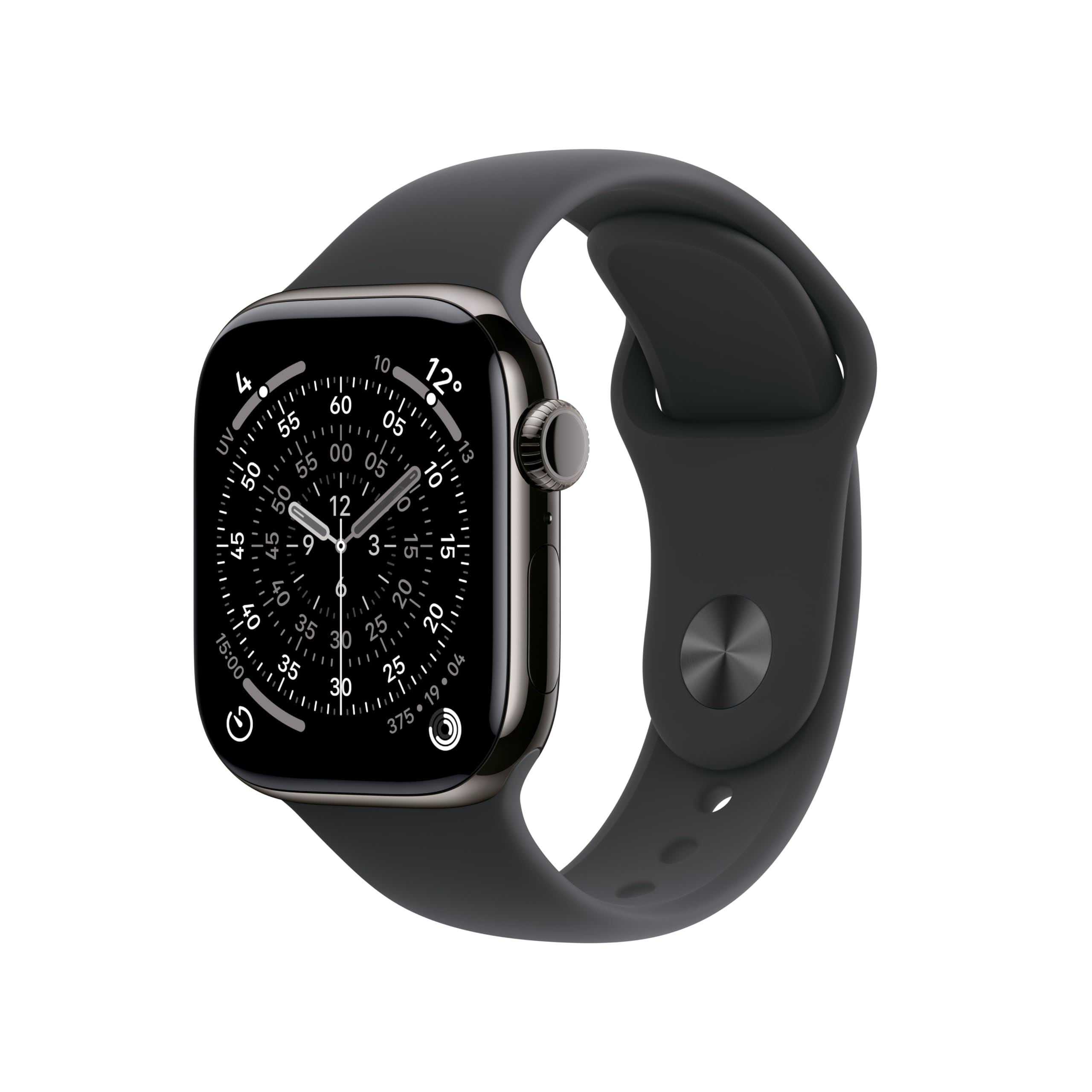 Apple Watch Series 11 GPS + Cellular 46 mm – Boîtier Gris sidéral, Bracelet Sport Noir