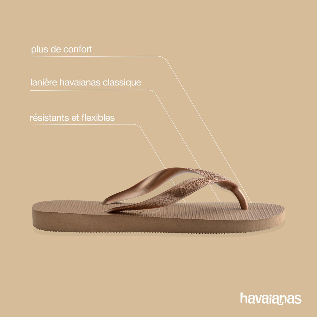 Havaianas Top Tiras – Tongs Femme Lanières Métalliques | Légères & Antidérapantes