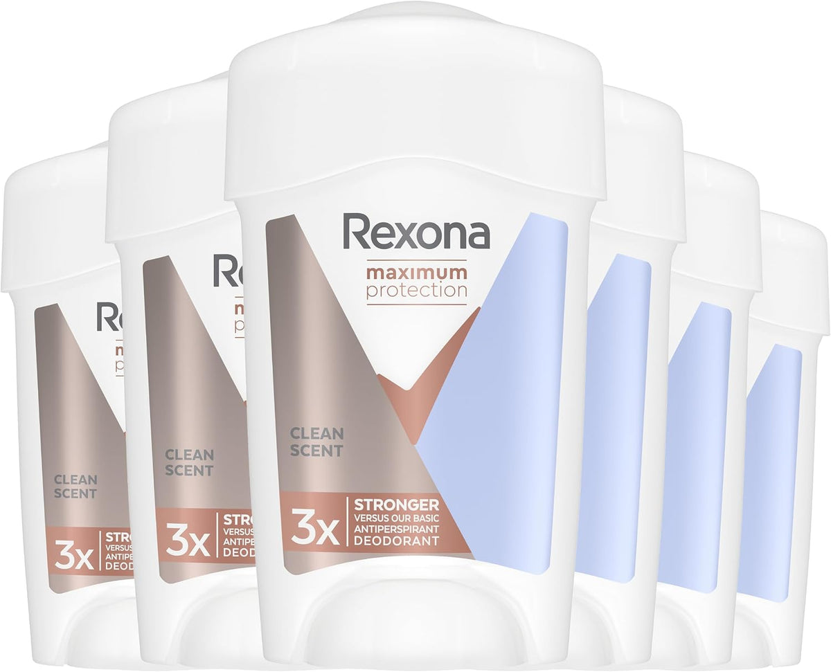 Rexona Maximum Protection Déodorant Femme Stick Clean Scent 45ml – Anti-Transpirant 96h