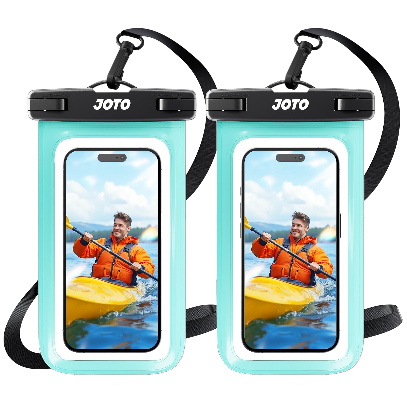 JOTO Pochette Étanche Smartphone IPX8 – Lot de 2, Compatible iPhone 17 à 11, Samsung Galaxy, Redmi, jusqu'à 7 Pouces
