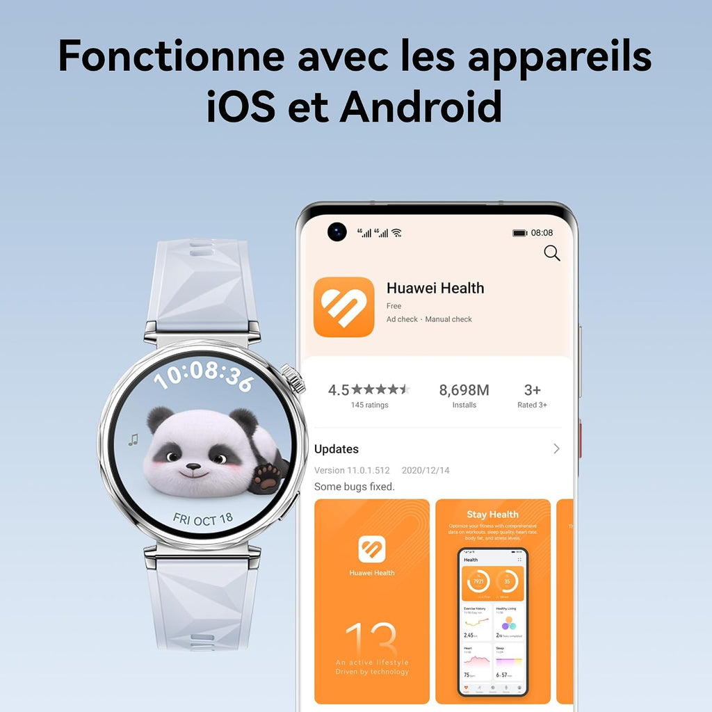 HUAWEI Watch GT 5 41mm Montre Connectée, Design aux Lignes épurées, Nouvelle expérience de Course à Pieds et de Cyclisme, Suivi de la santé, Jusqu'à 7 Jours d'autonomie, iOS & Android, Or