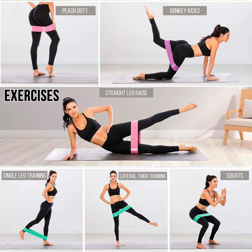 Edifit, Elastique Musculation, Bandes avec 3 Niveaux de Résistance, Fitness, Antidérapantes, Pack de 3, pour Gym, Yoga, Crossfit, Pilates ou Exercices à Domicile