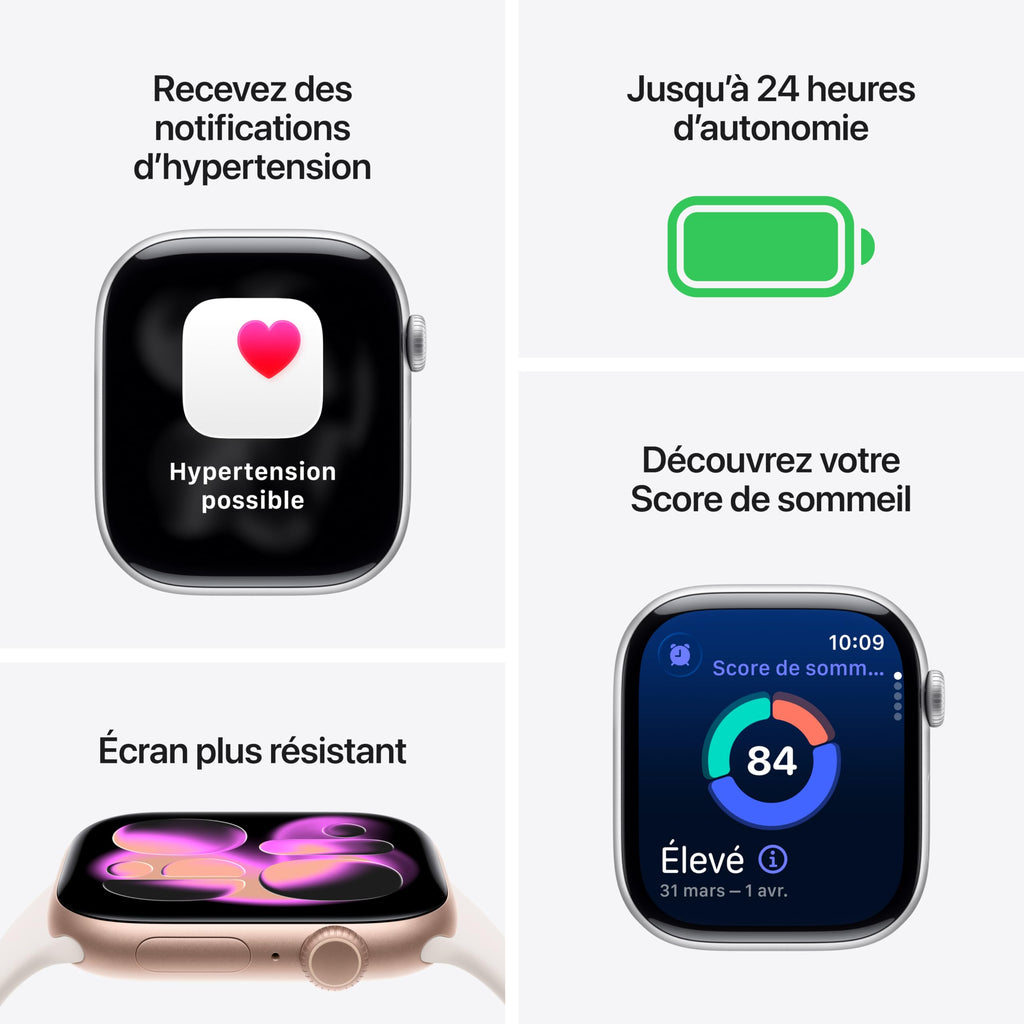 Apple Watch Series 11 GPS + Cellular 46 mm – Boîtier Gris sidéral, Bracelet Sport Noir