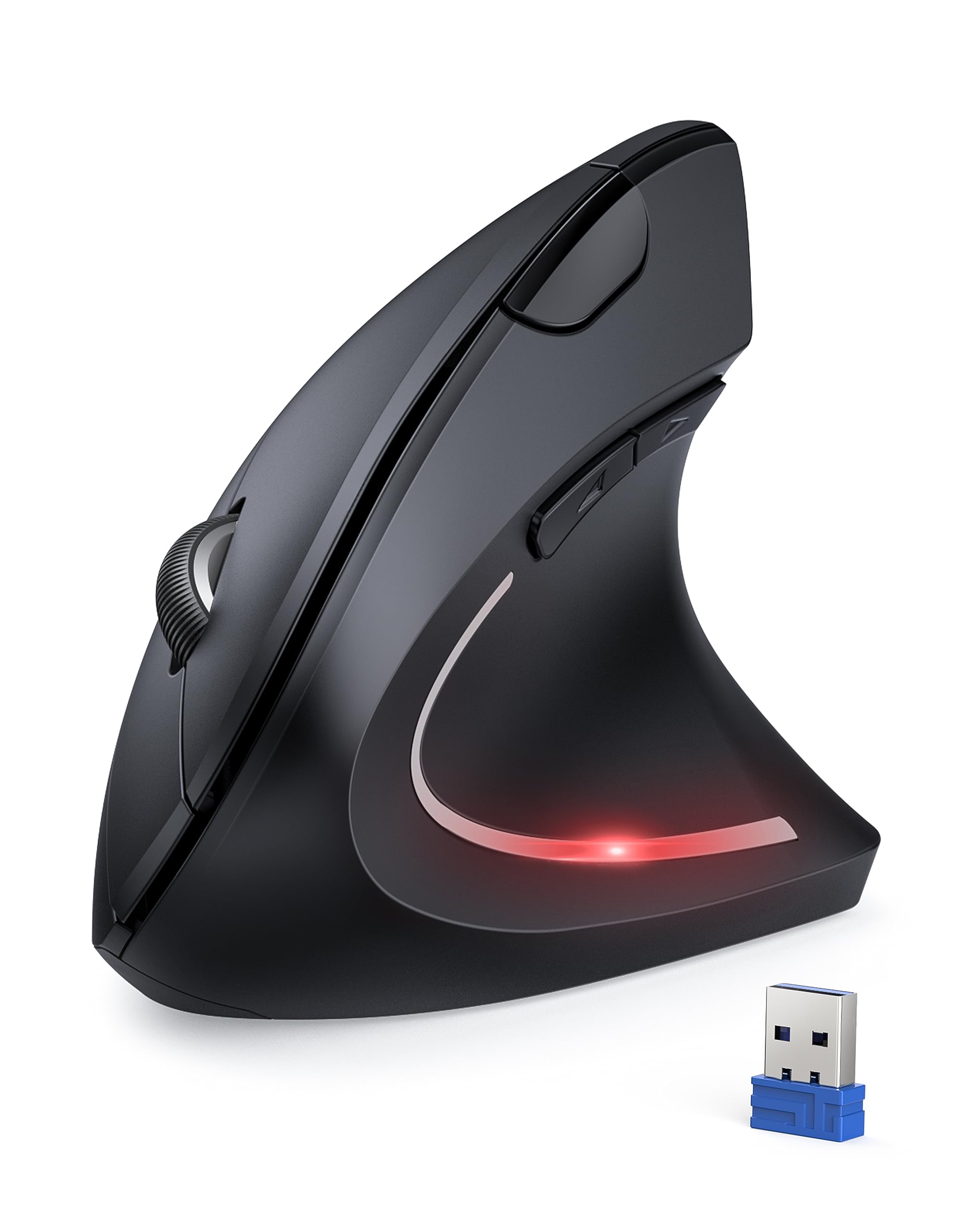 TECKNET Souris Verticale, 4800 DPI Souris sans Fil Ergonomique, Protège Le Bras, Souris sans Fil 6 Boutons pour PC, Ordinateur Portable, Mac, Rose