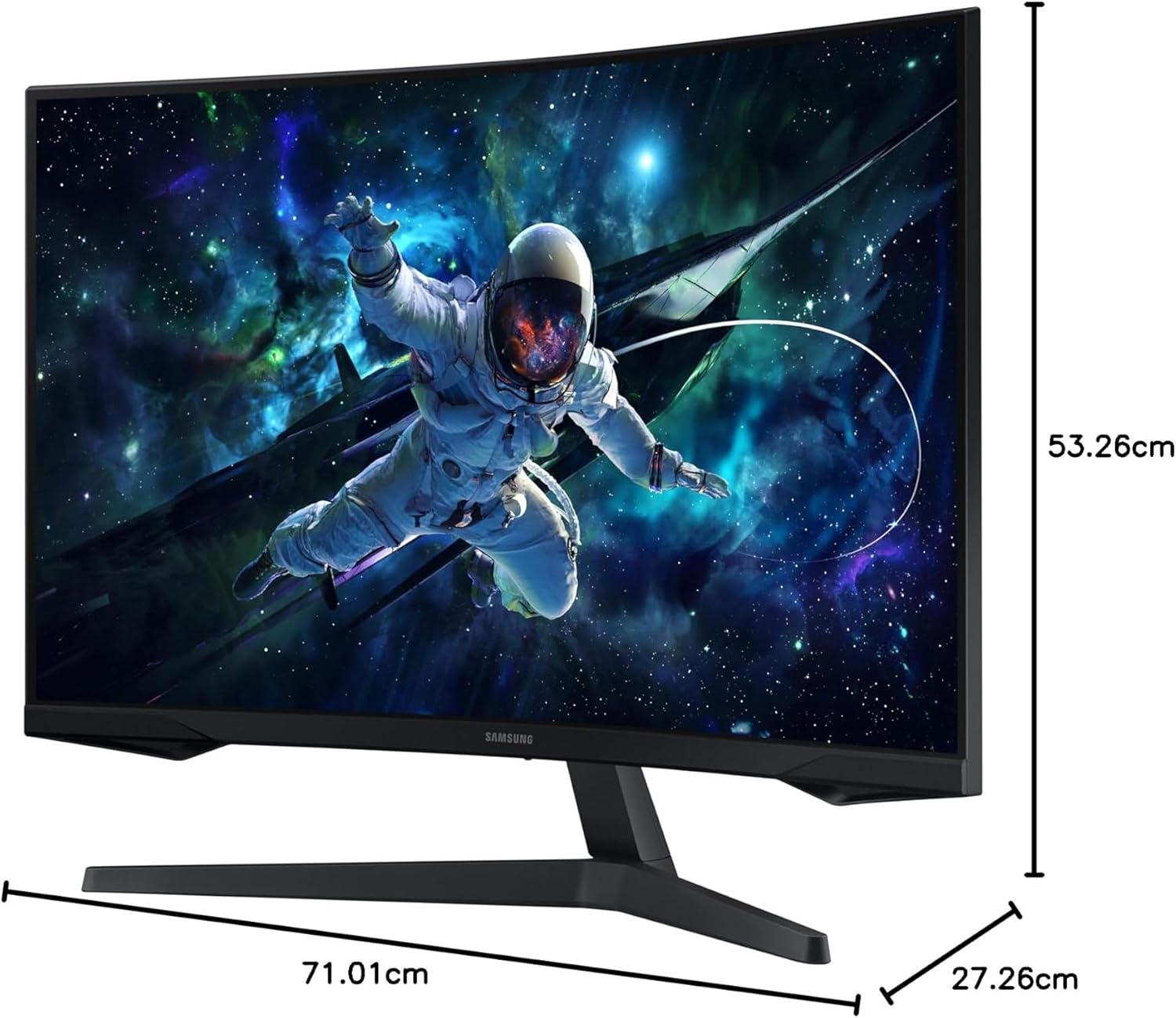 Samsung Odyssey G55C 32'' – Moniteur Gaming QHD 2560x1440, 165Hz, 1ms, Dalle VA Incurvée 1000R, HDR10, AMD FreeSync, DisplayPort & HDMI