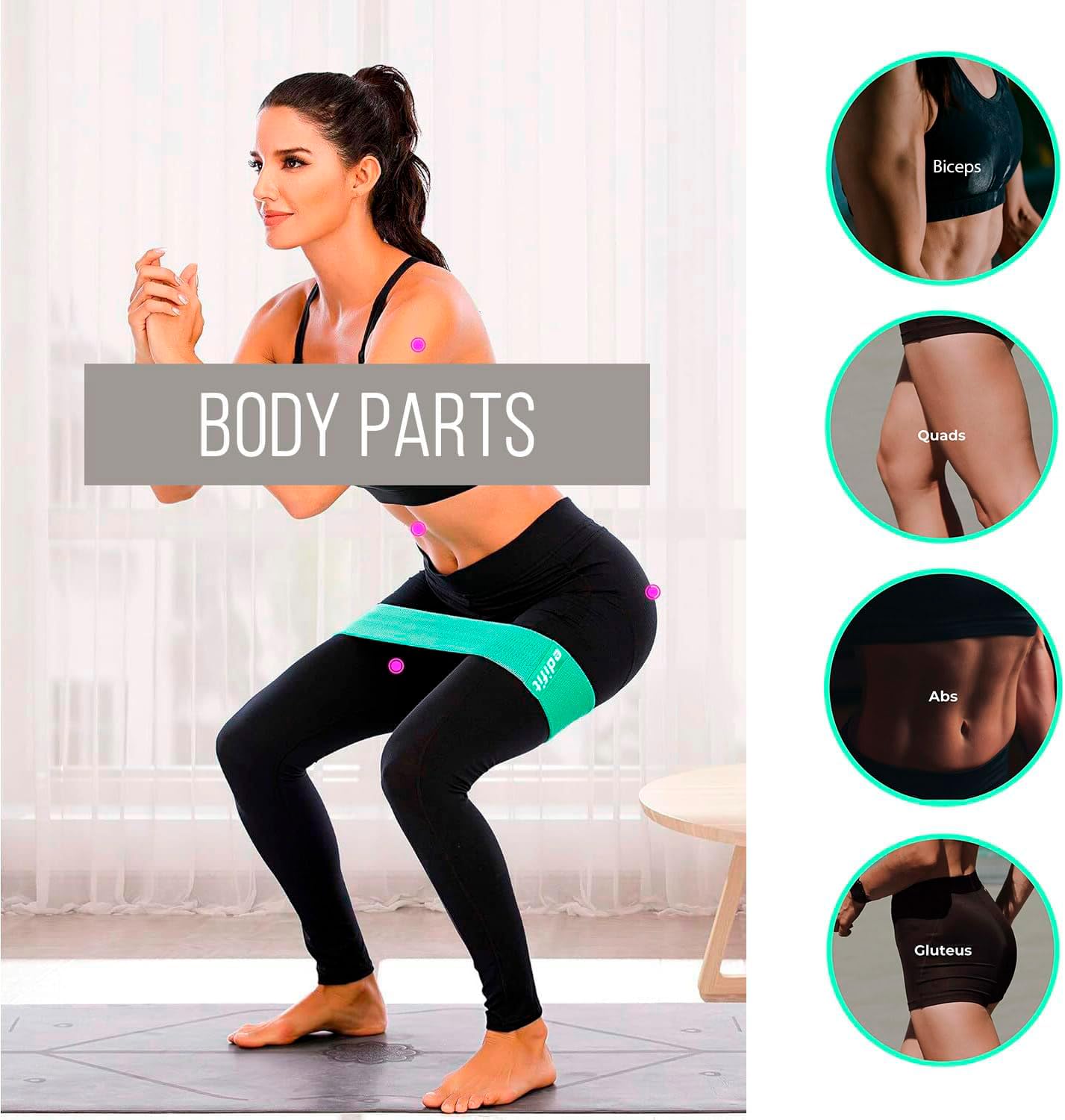 Edifit, Elastique Musculation, Bandes avec 3 Niveaux de Résistance, Fitness, Antidérapantes, Pack de 3, pour Gym, Yoga, Crossfit, Pilates ou Exercices à Domicile