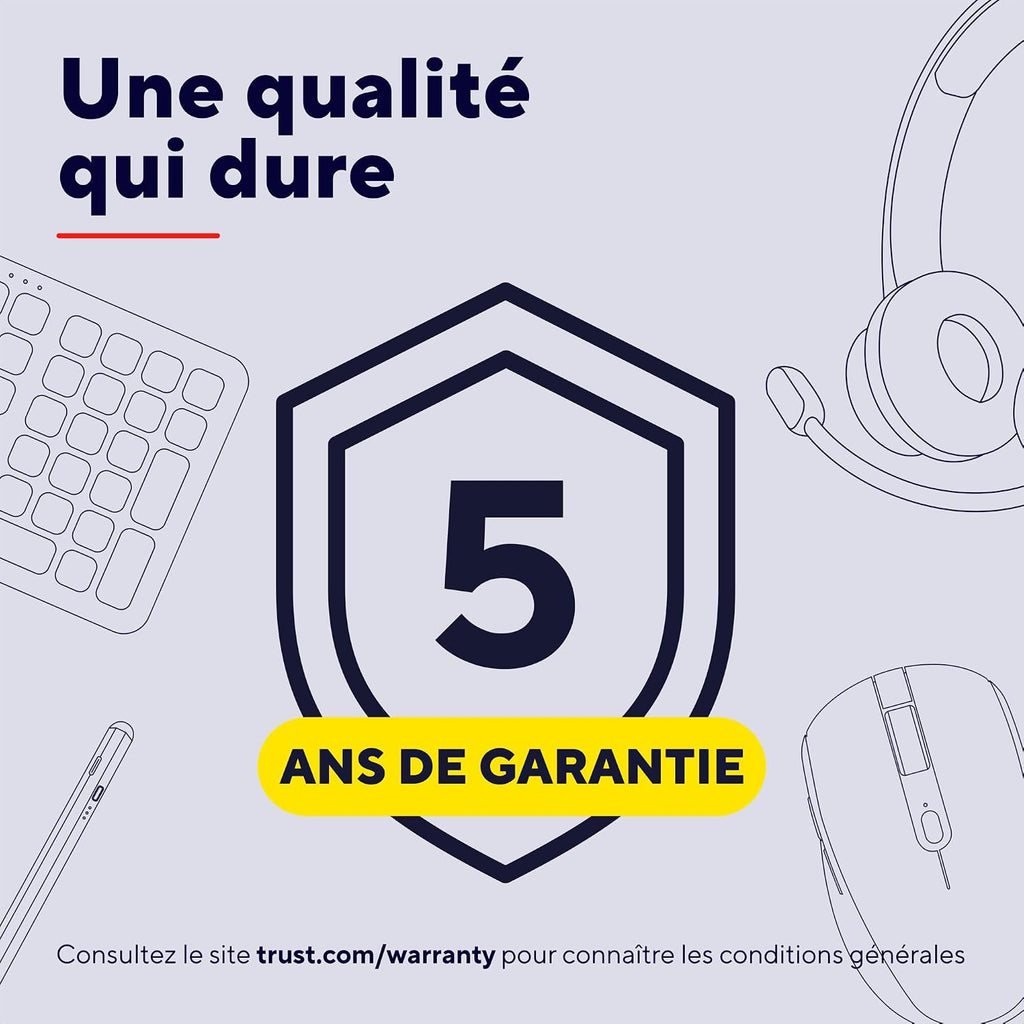 Trust Yuno Souris Ergonomique Verticale sans Fil Rechargeable – Angle 57°, 3 Mois Autonomie, Plastique Recyclé, PC & Mac