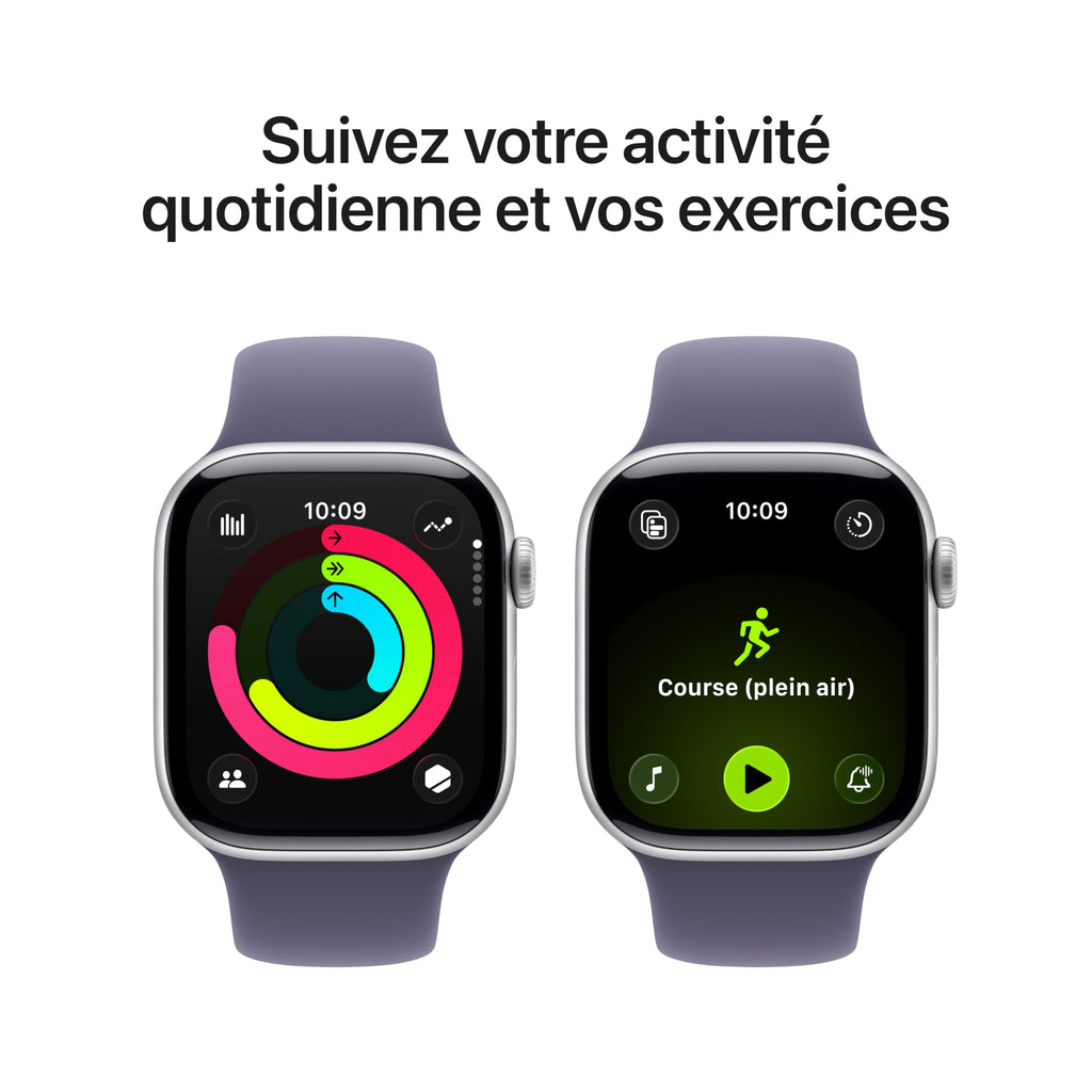 Apple Watch Series 11 GPS + Cellular 46 mm – Boîtier Gris sidéral, Bracelet Sport Noir