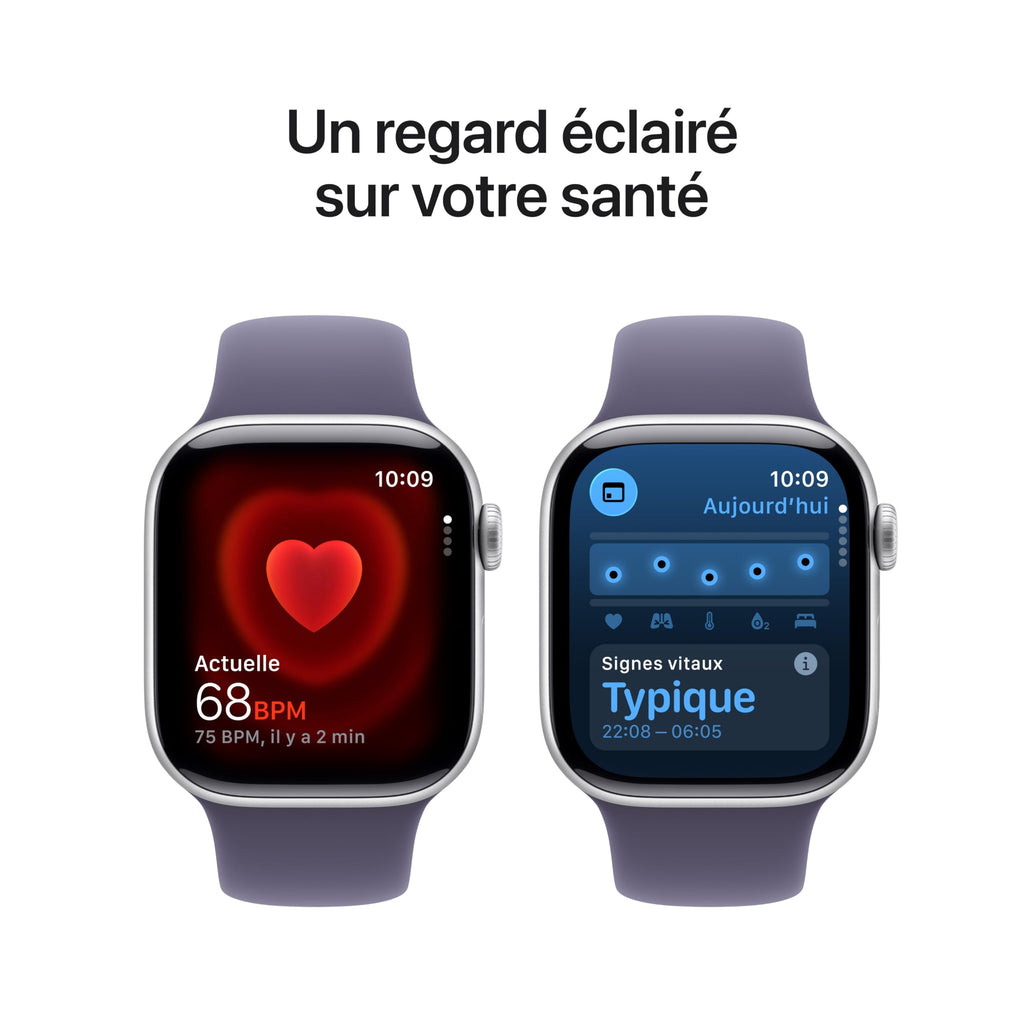 Apple Watch Series 11 GPS + Cellular 46 mm – Boîtier Gris sidéral, Bracelet Sport Noir