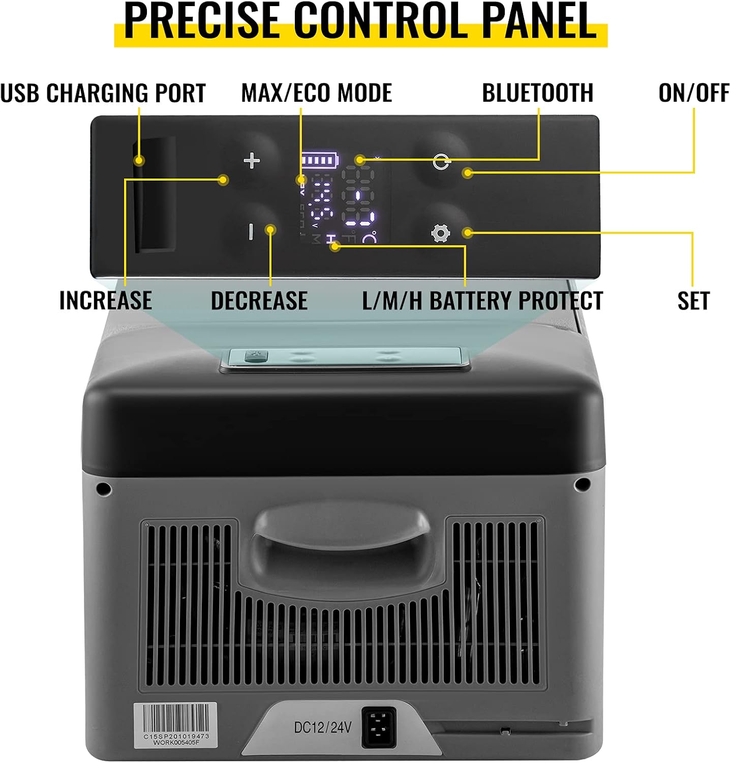 VEVOR Glacière Électrique Voiture, 45 L, Réfrigérateur Portable à Compression, 60 W, Mini Frigo, 69,3x34,5x45,6 cm, Glacière Électrique, Mini Congélateur Compresseur pour Maison/Voiture/Camping