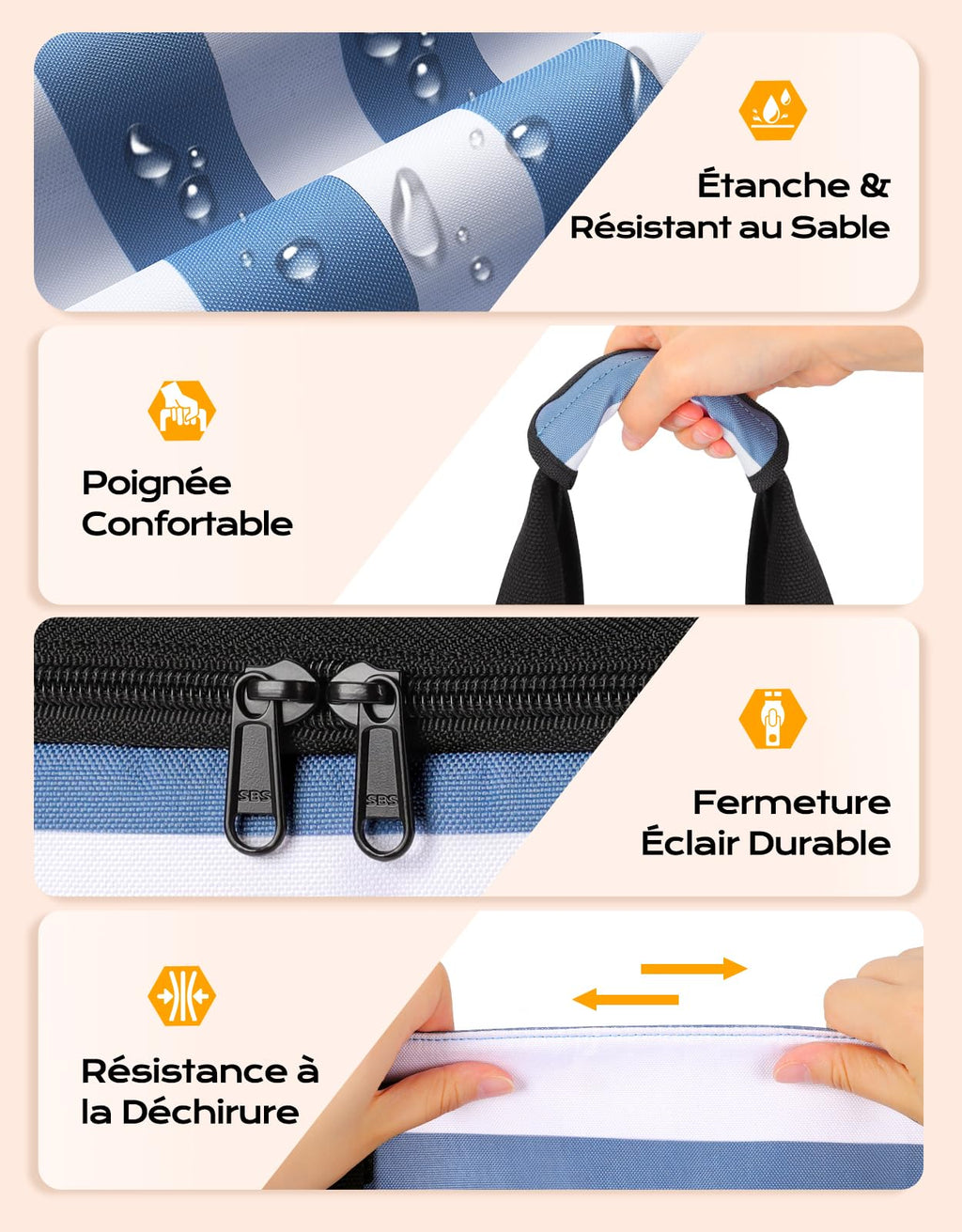 CIRYCASE Sac de Plage XXL 54L avec Isotherme Détachable – Étanche, Compartiment Sec-Humide, Pliable, Femme/Famille