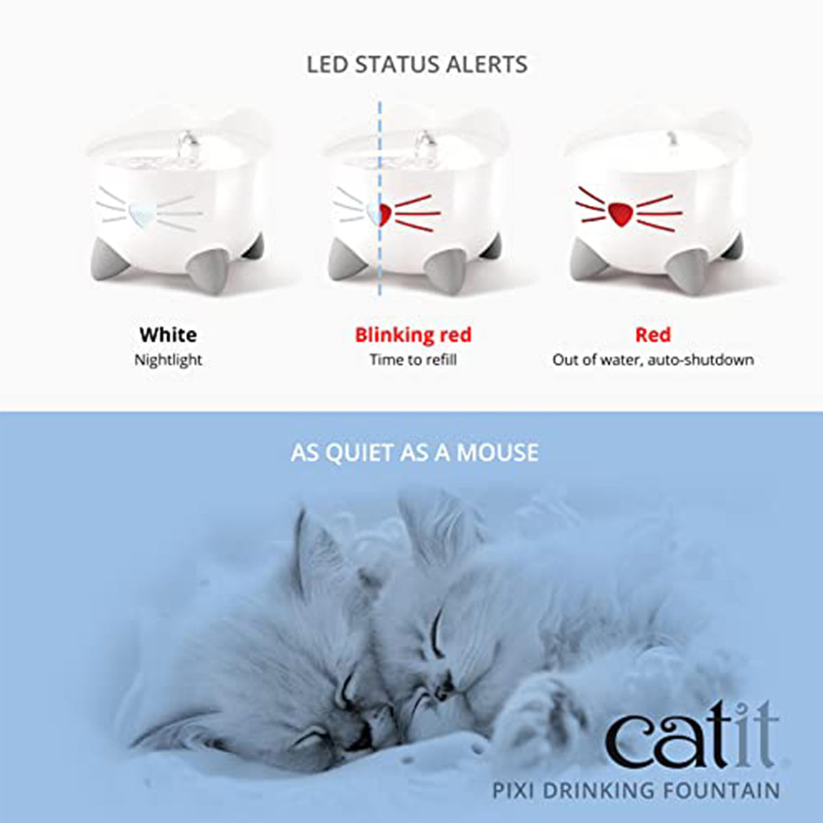 Catit Pixi Fontaine à Eau pour Chat 2,5 L Blanc