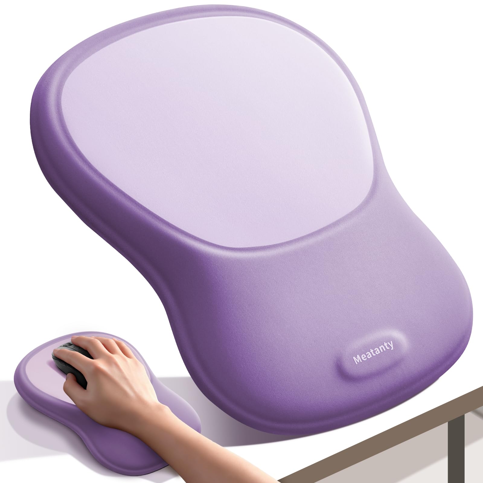 Meatanty Tapis de Souris Ergonomique avec Repose-Poignet en Mousse Mémoire – Antidérapant, Gaming & Bureau