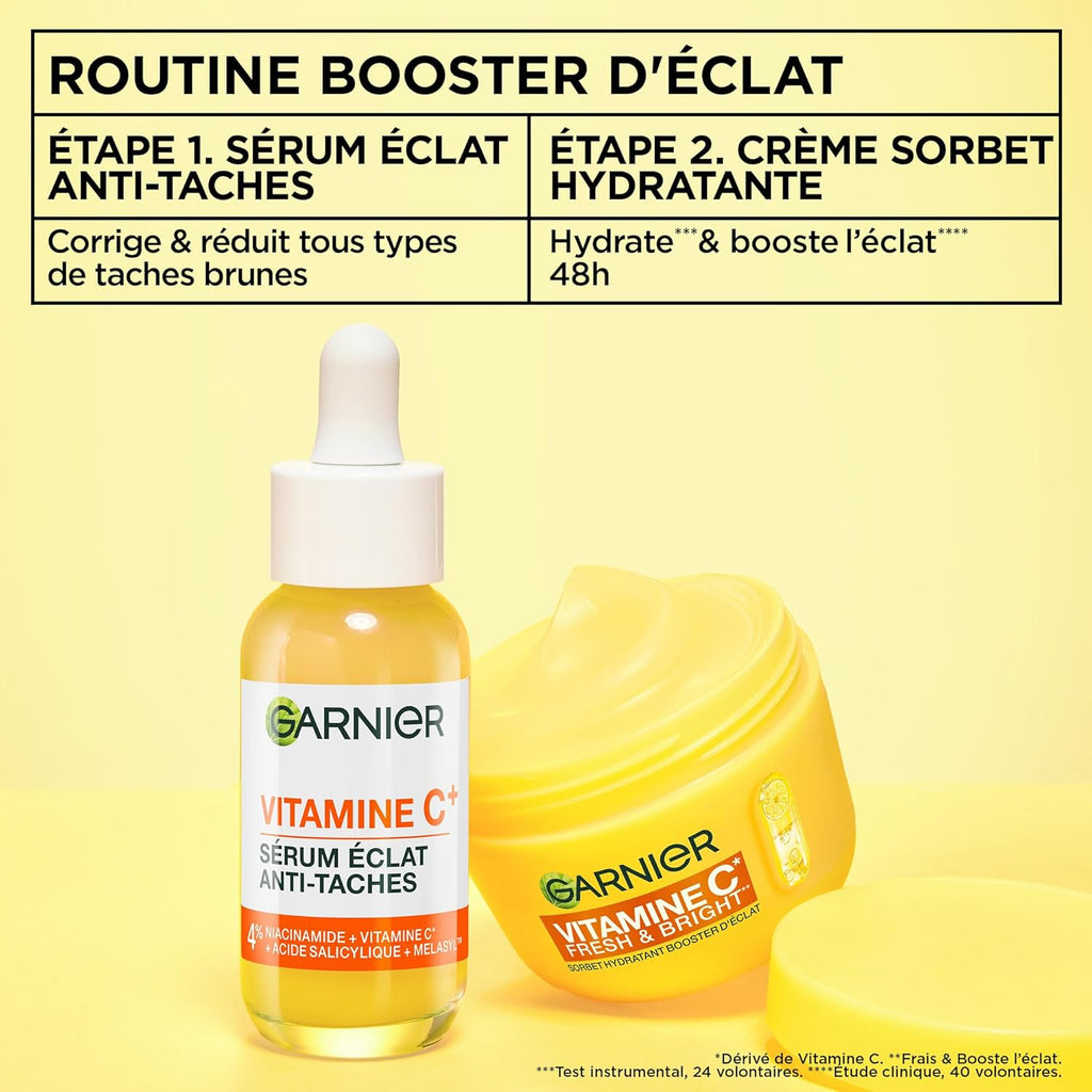 GARNIER SkinActive Vitamine C - Coffret Crème Sorbet Hydratante Fresh & Bright 85ml + Sérum Jour 30ml