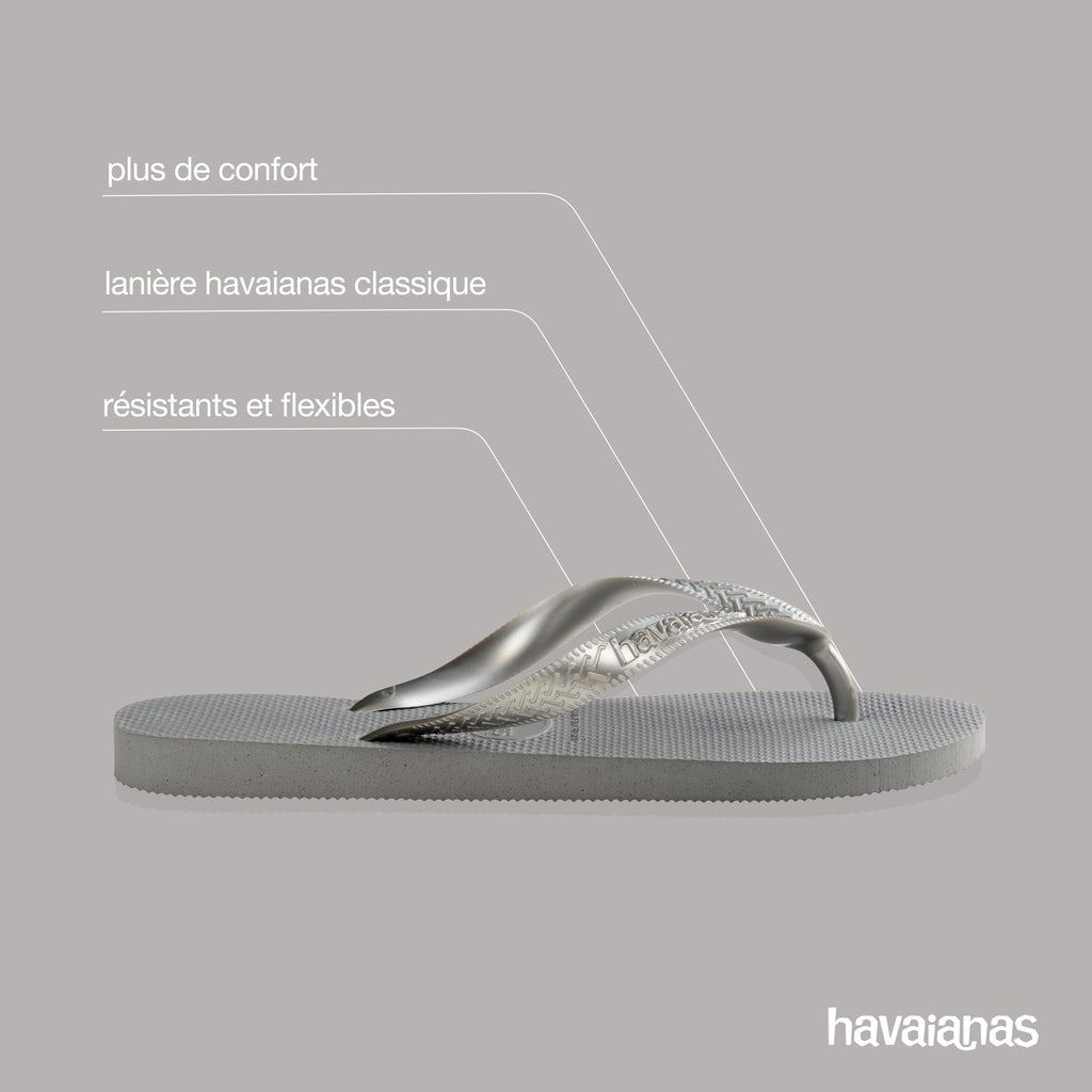 Havaianas Top Tiras – Tongs Femme Lanières Métalliques | Légères & Antidérapantes
