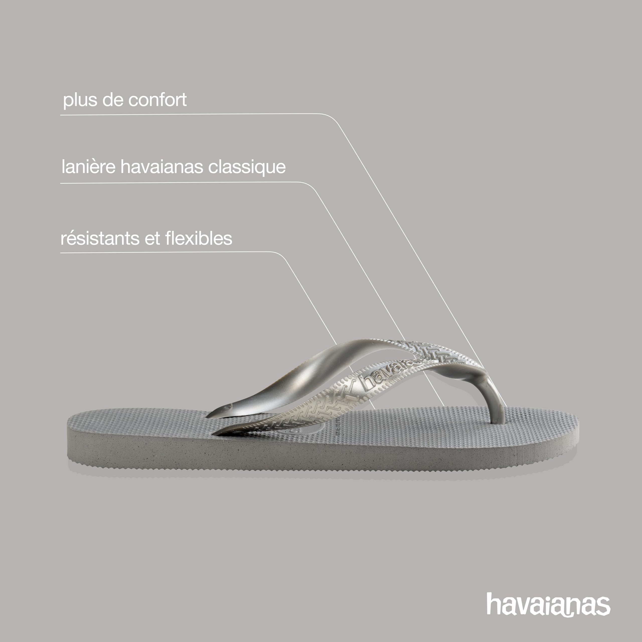 Havaianas Top Tiras – Tongs Femme Lanières Métalliques | Légères & Antidérapantes