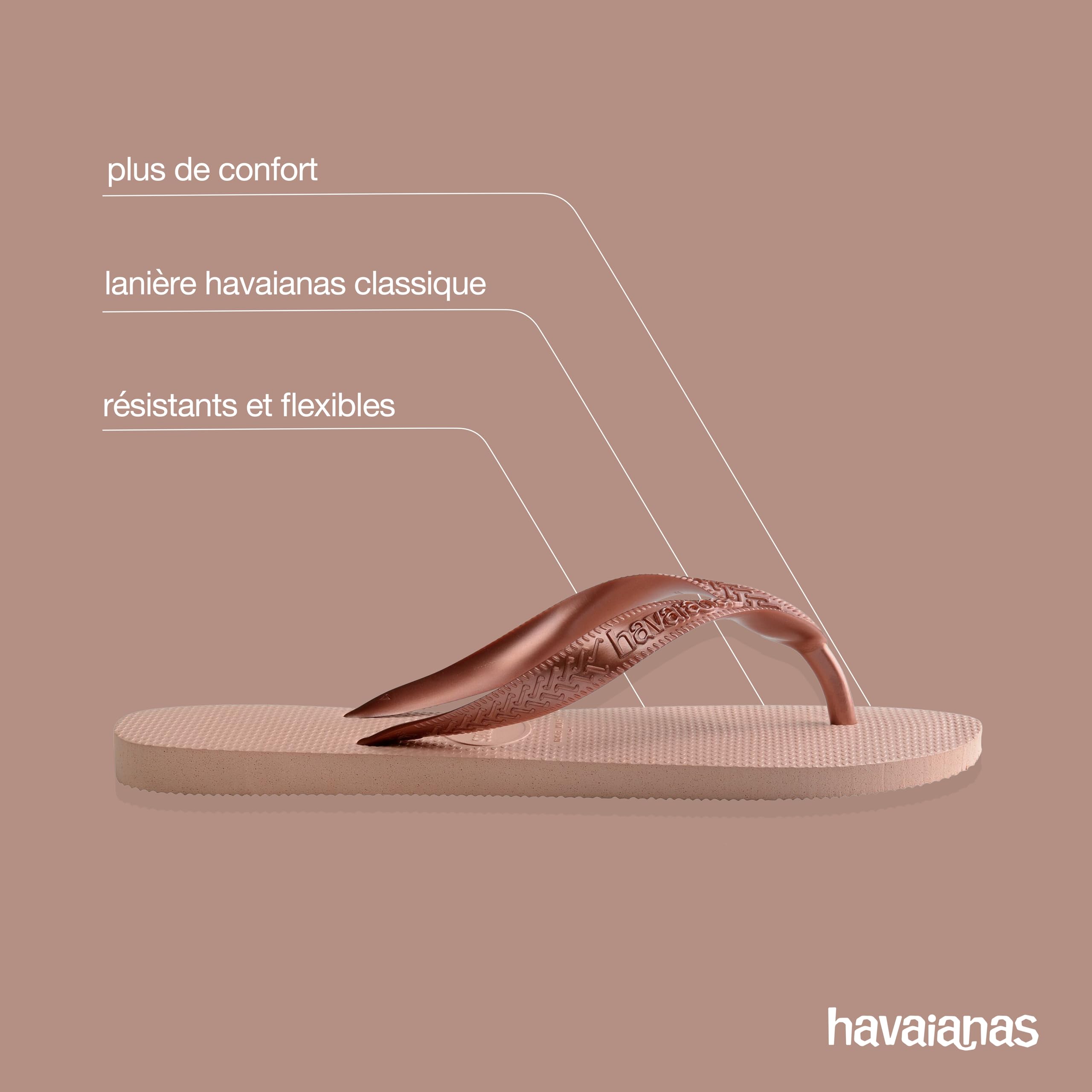 Havaianas Top Tiras – Tongs Femme Lanières Métalliques | Légères & Antidérapantes